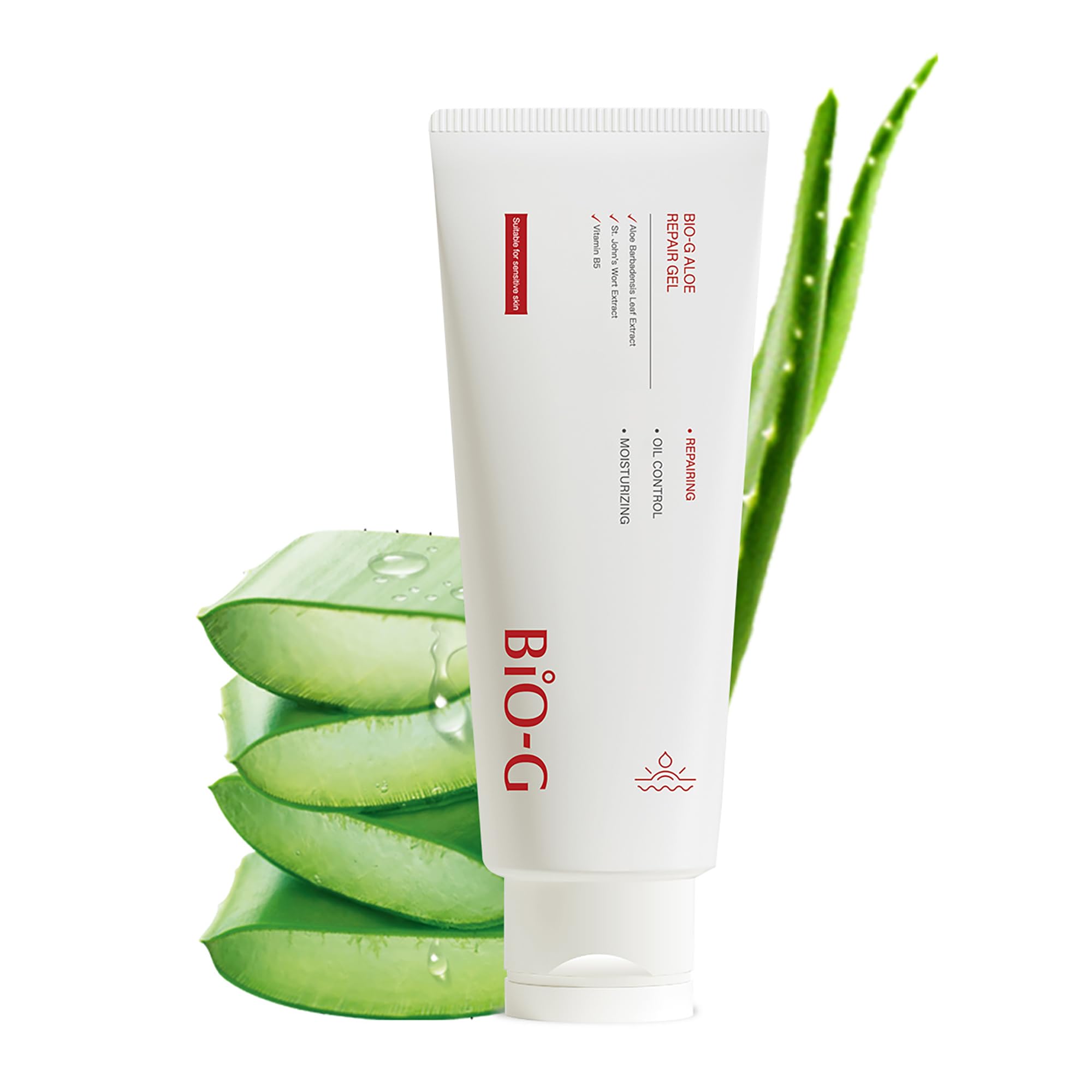 BioG Face Aloe Moisturizer with Hyaluronic Acid,Panthenol Aloe Vera Gel Sunburn Relief,After Sun Butter,Moisturizing, Fast Abso