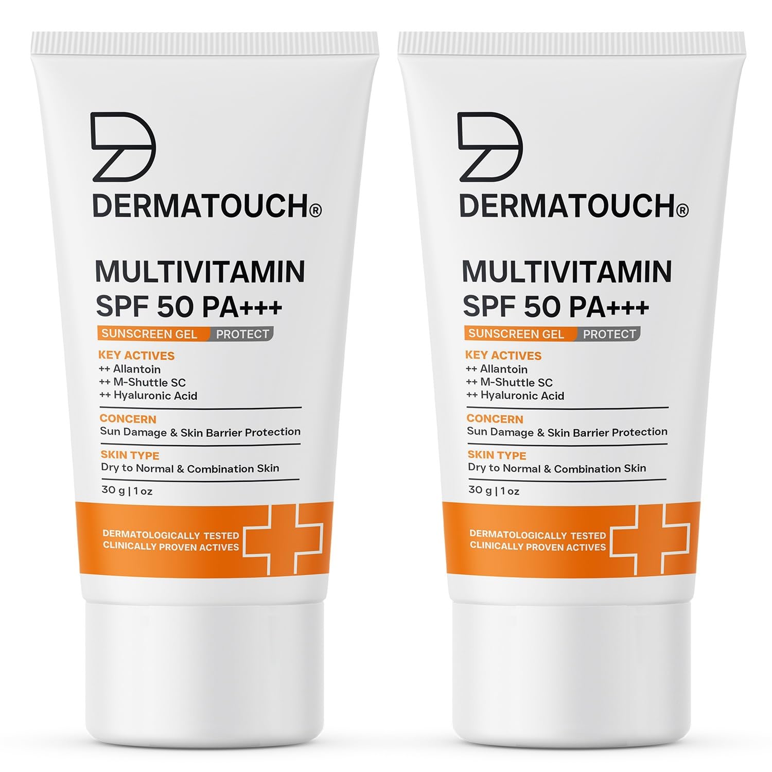 Dermatouch Multivitamin Spf 50 Pa+++ Sunscreen Gel | UvaUvb Protection | Zero White Cast | Unisex | 30G (Pack Of 2)