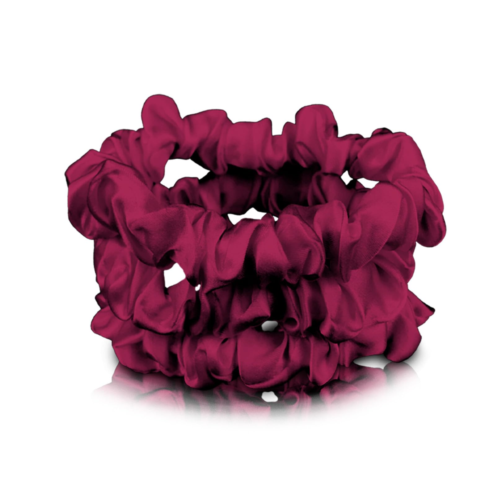 Celestial Silk Mulberry Silk Scrunchies for Hair - Small Silk Hair Ties (Cranberry)