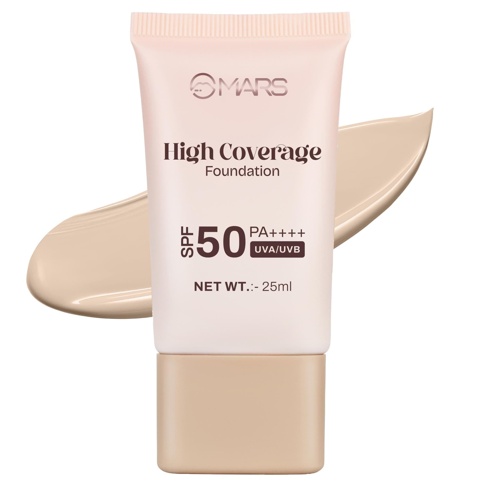 Mars Spf50 Pa++++ High Coverage Foundation (25Ml) (04-Neutral Charm) | Blemish Free & Blendable Makeup | For All Skin Type | In-