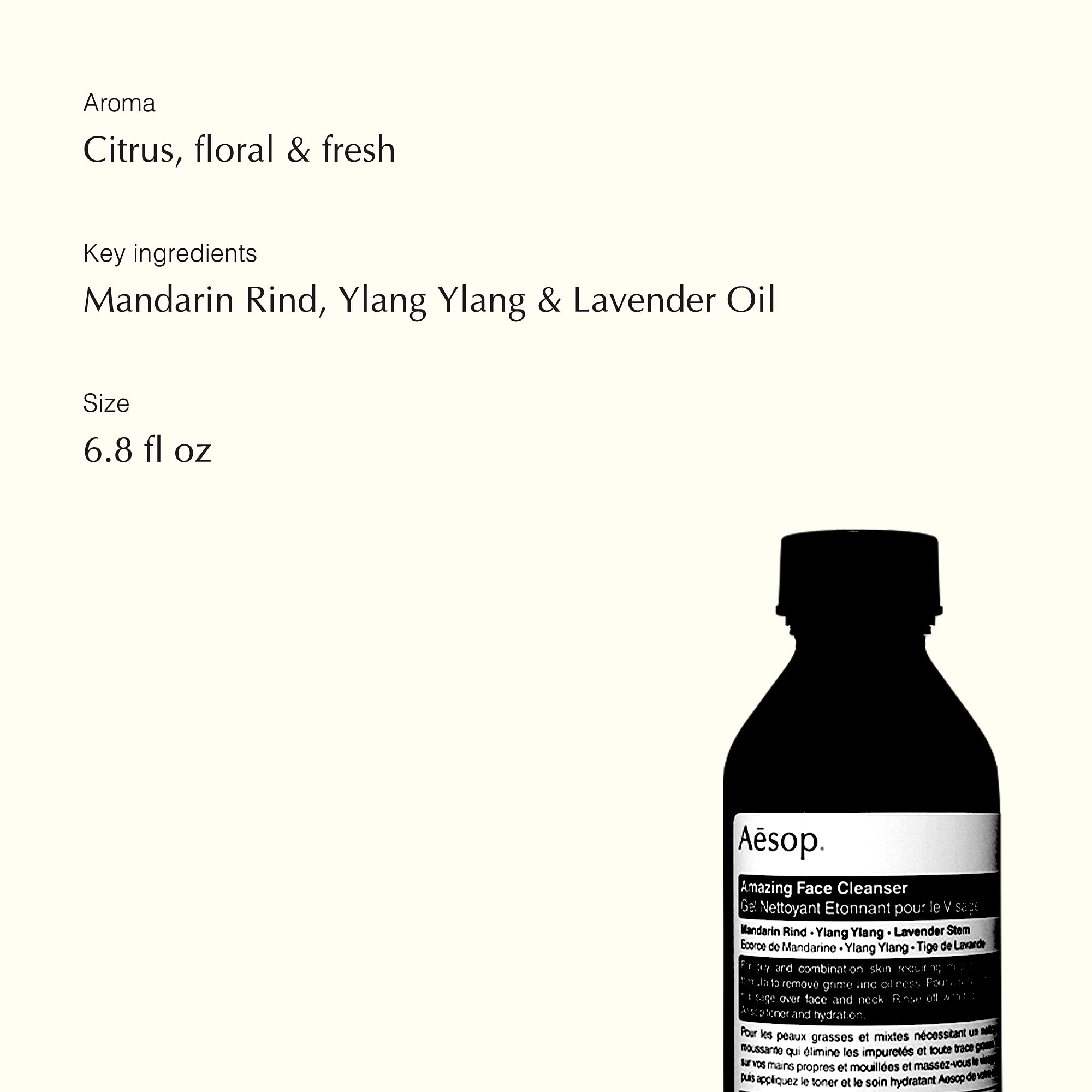 Aesop Amazing Face Cleanser | 200 Ml | 6.7 Fl Oz | Paraben-Free, Cruelty-Free & Vegan