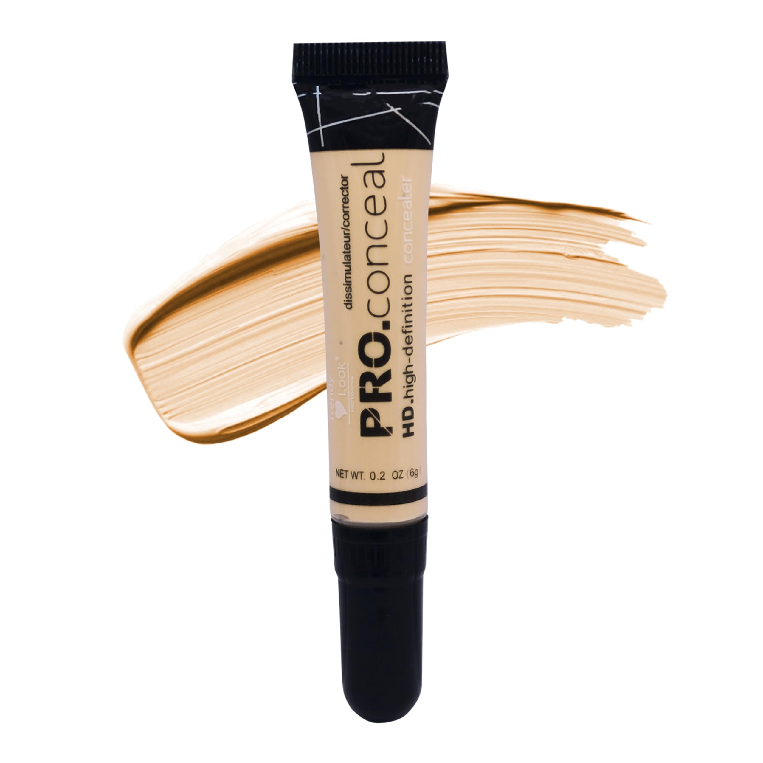 Trendy Look Pro.Conceal Hd HighDefinition Concealer, Liquid, Natural/Matte Finish, Buildable Coverage, All Skin Types, 6G (Medi