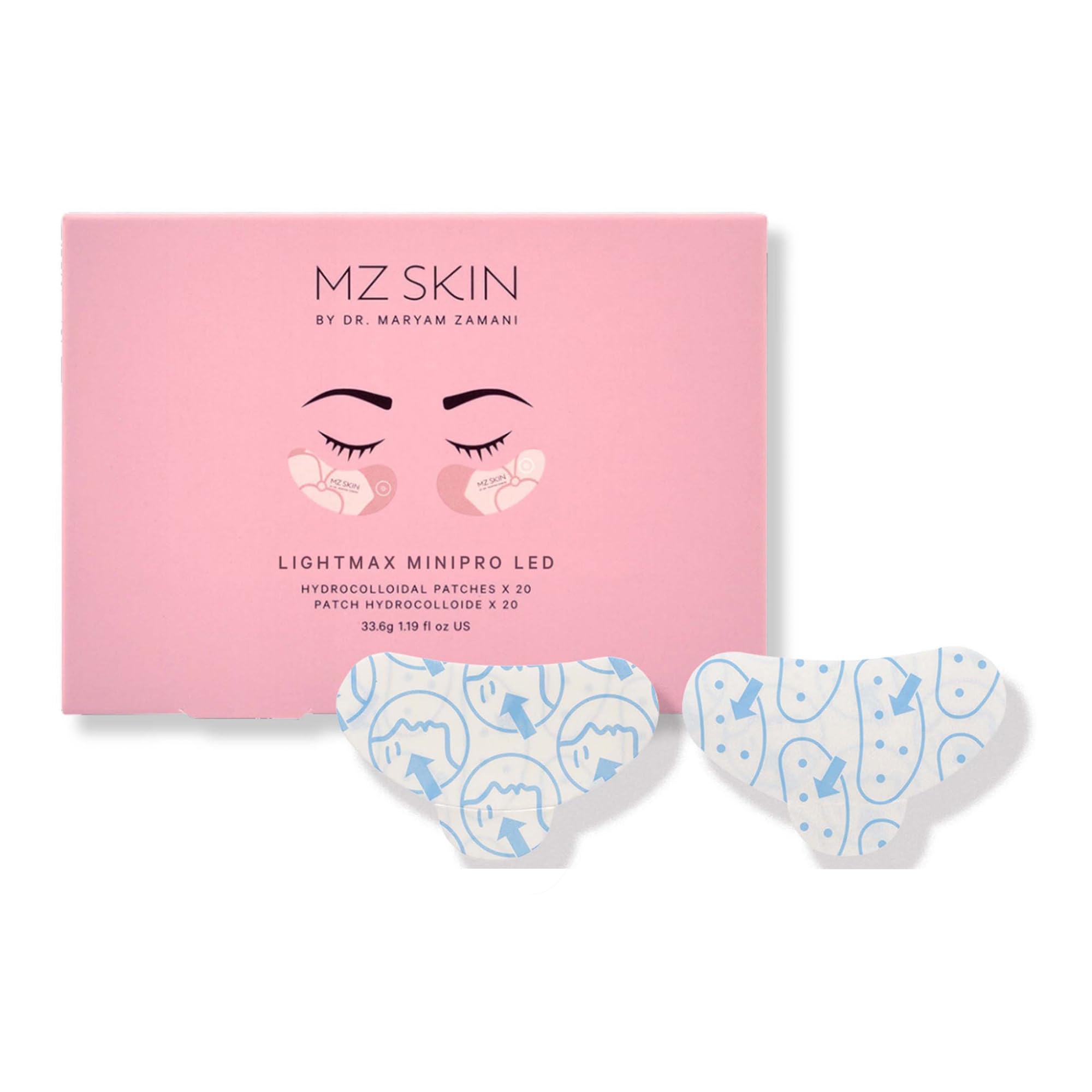 MZ SKIN LightMAX MiniPro LED Hydrocolloidal & Eyeconic Eye Patches | Red & Near-Infrared Light Collagen-Boosting Treatment for W