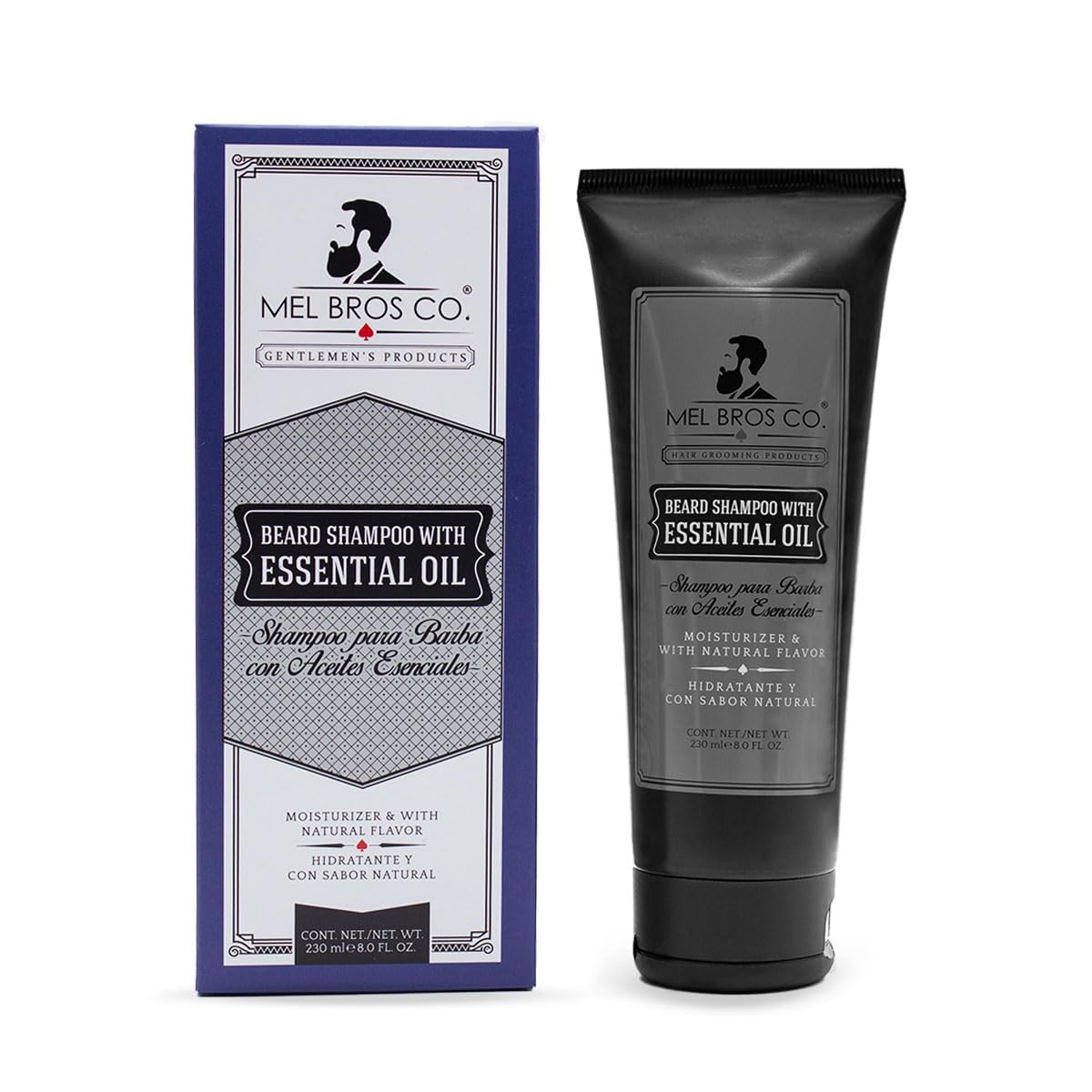 Mel Bros Co Beard Shampoo with Essential Oils 8 oz  Moisturizer with Natural Flavor