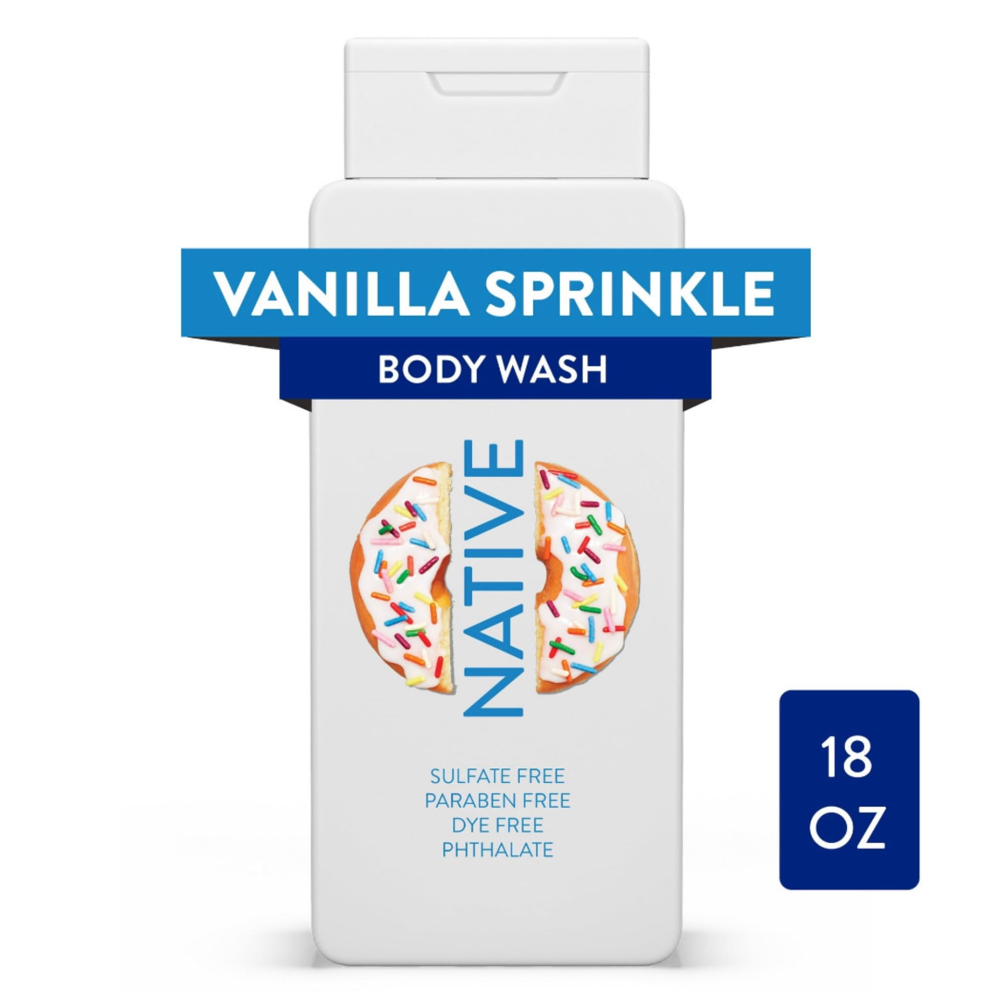 Native Body Wash Limited Edition Scents | Vanilla Sprinkle 18 Oz Body Wash & Strawberry Frosted 18 Oz Body Wash (Vanilla Sprinkl