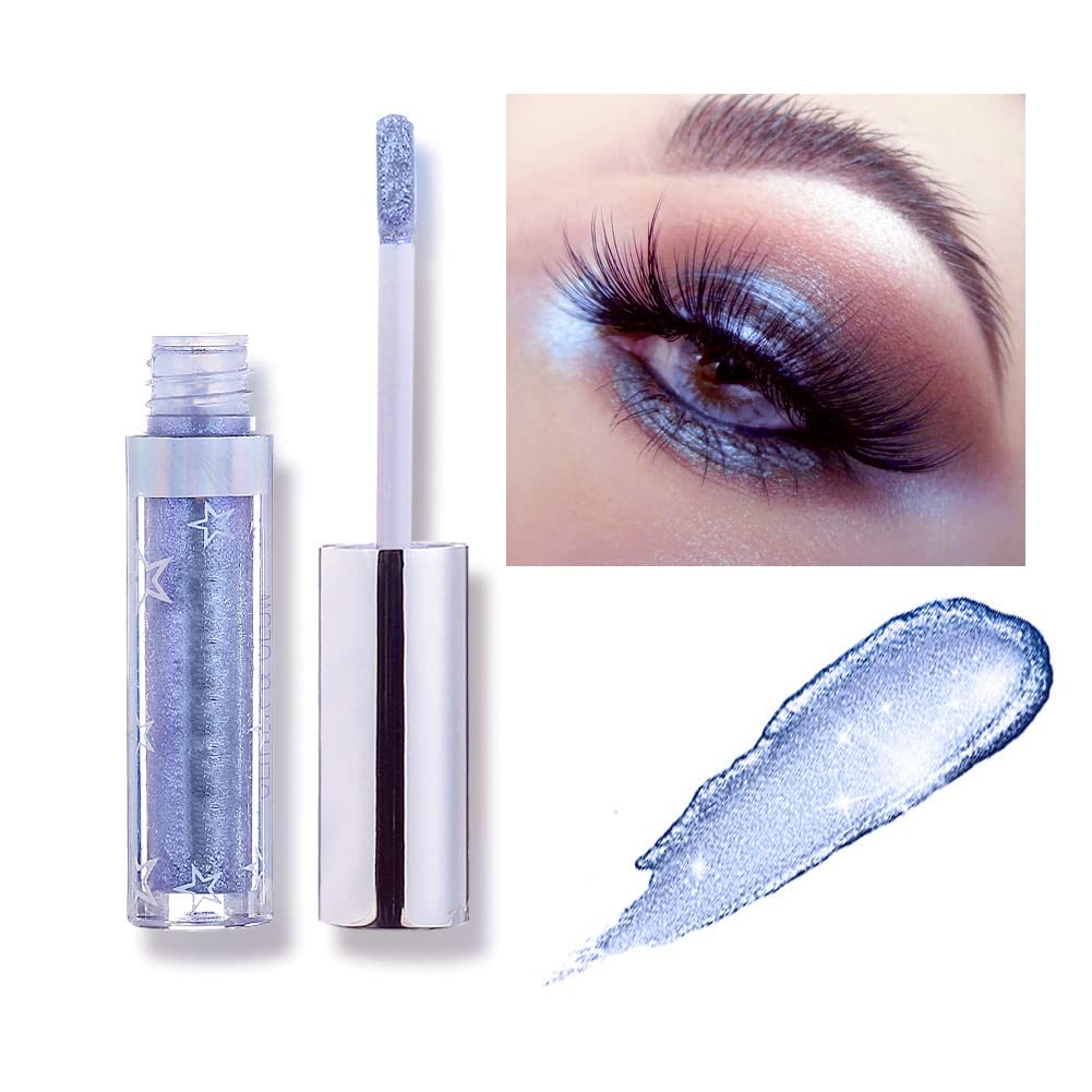 Hotiary Glitter Liquid Eyeshadow, Metallic Glitter Shimmer Sparkling Eye Shadow, Long Lasting Waterproof High Pigments Sparkling