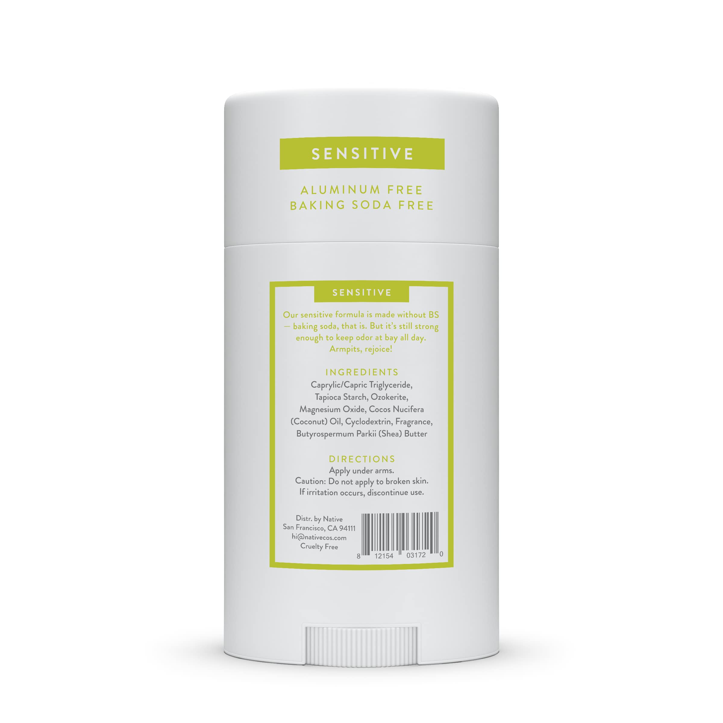 Native Sensitive Deodorant | Natural Deodorant For Women And Men, Aluminum Free, Baking Soda Free, Phthalate Free, Talc Free, Co