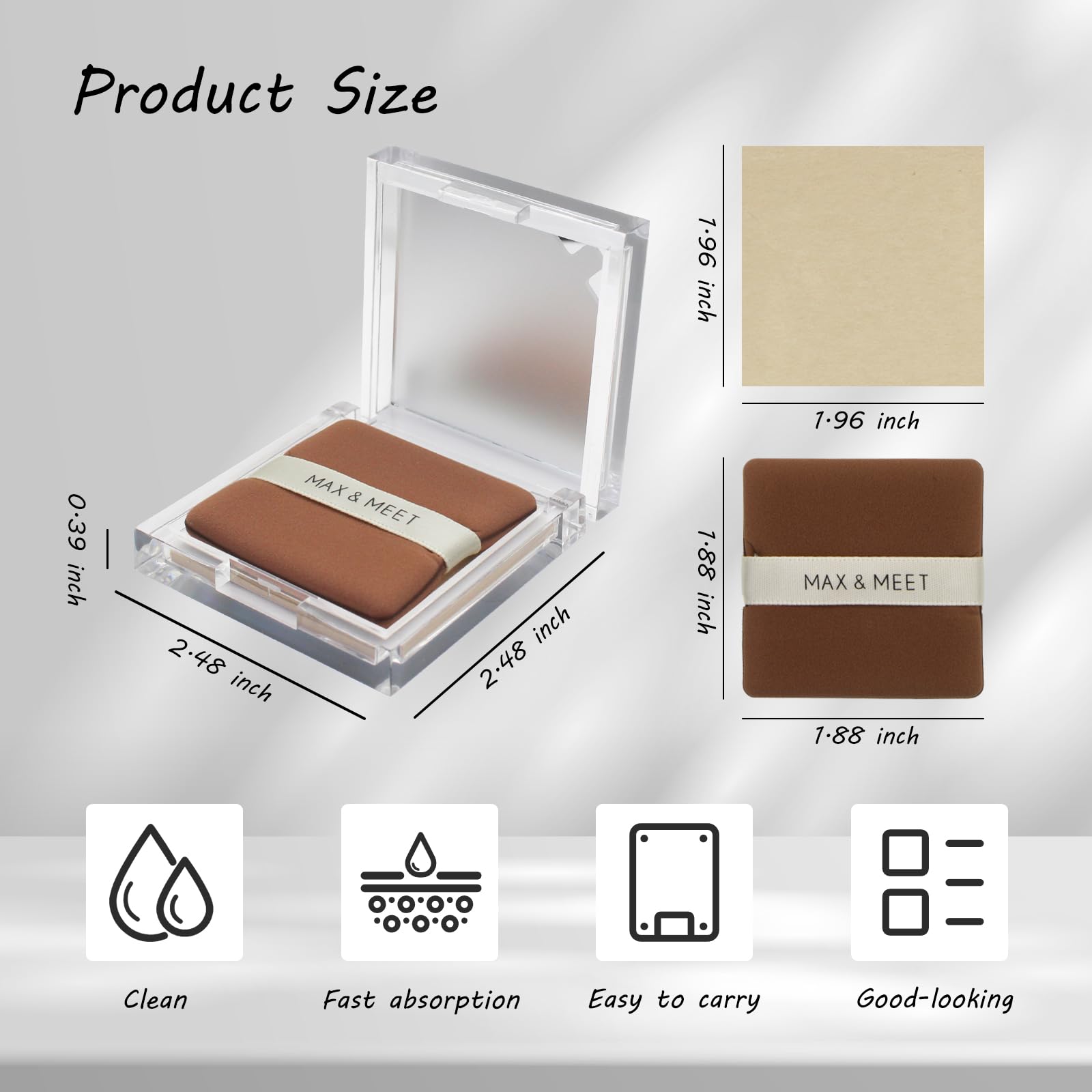 LuckyOpt 200 Face Oil Blotting Sheets with Mirror Travel Box& Puff, Linen Fiber Gentle Oil Control Film Not Destroy Base Makeup