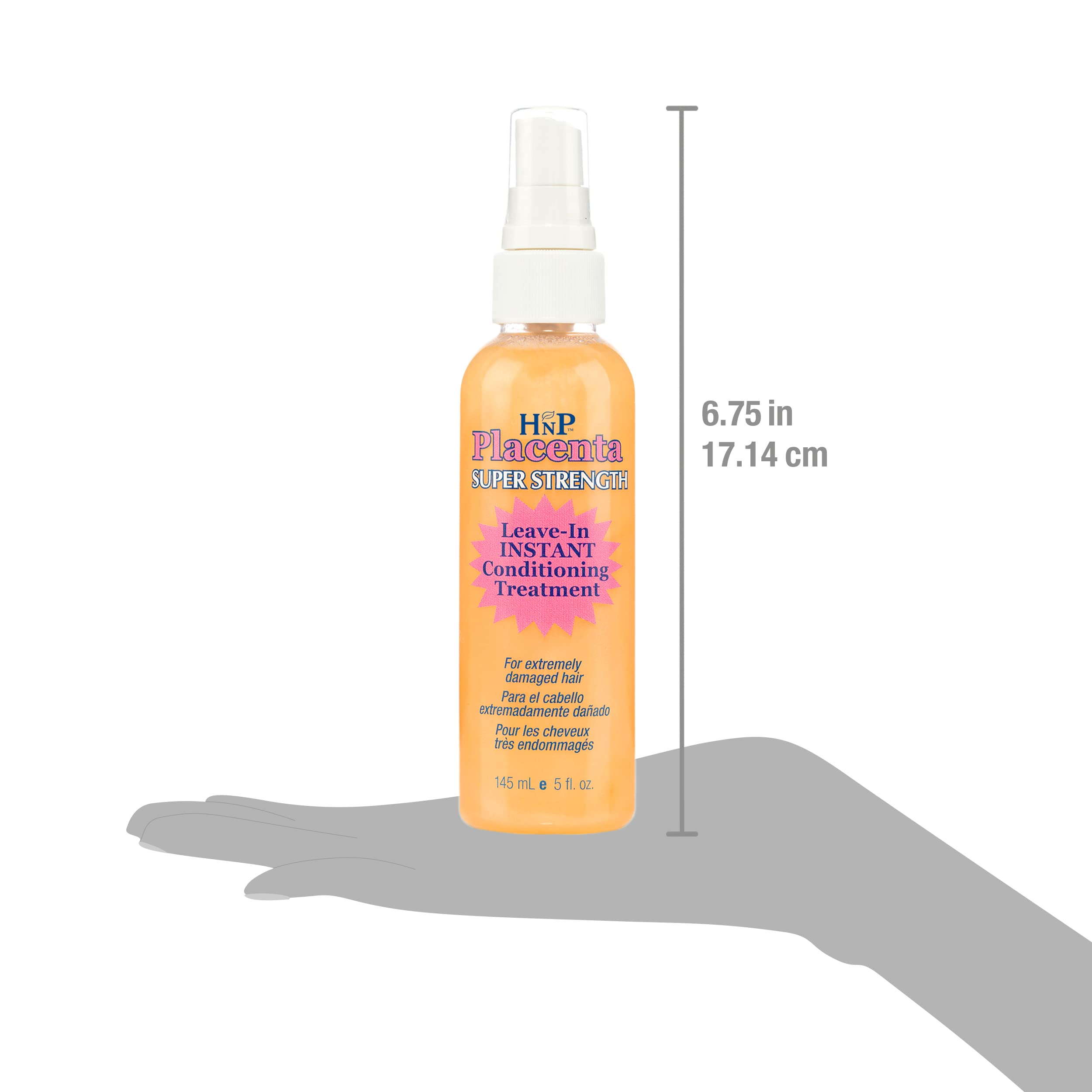 Hnp Placenta Super Strength Leave-In Conditioning Hair Treatment Pump, 5 Oz