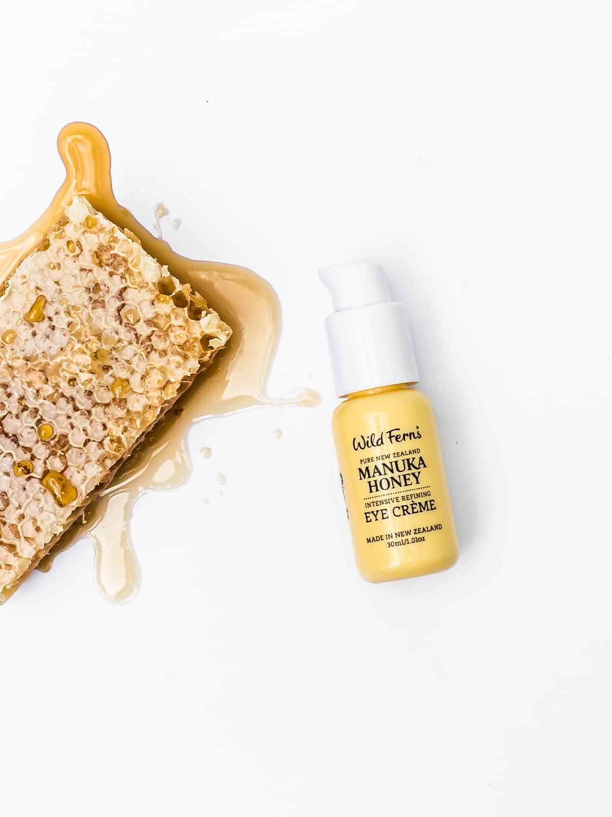 Wild Ferns Manuka Honey Intensive Refining Eye Crme, 92% Natural, 30 Milliliters