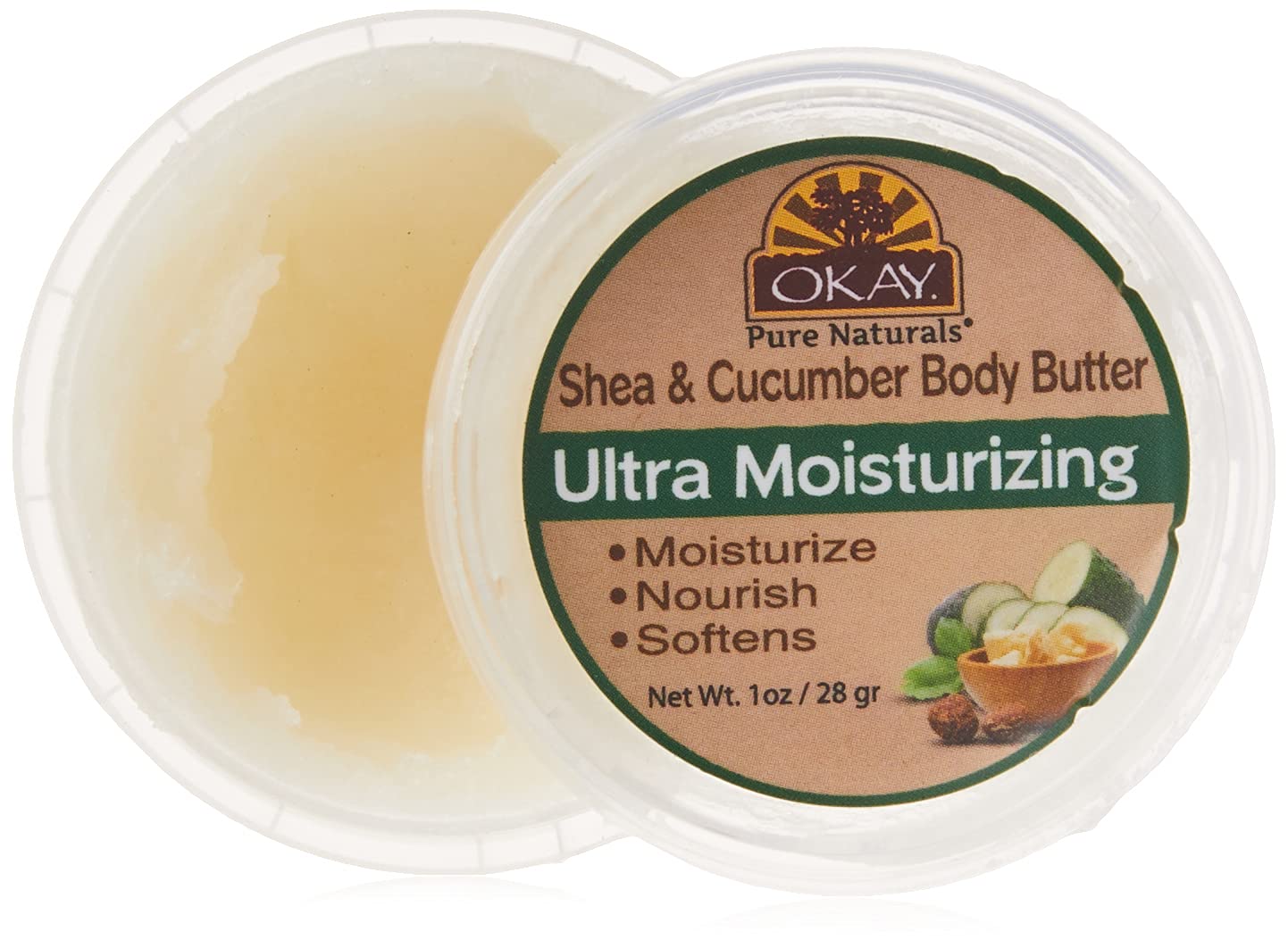 OKAY SHEA and CUCUMBER BODY BUTTER Ultra Moisturizing 1oz / 30gr.