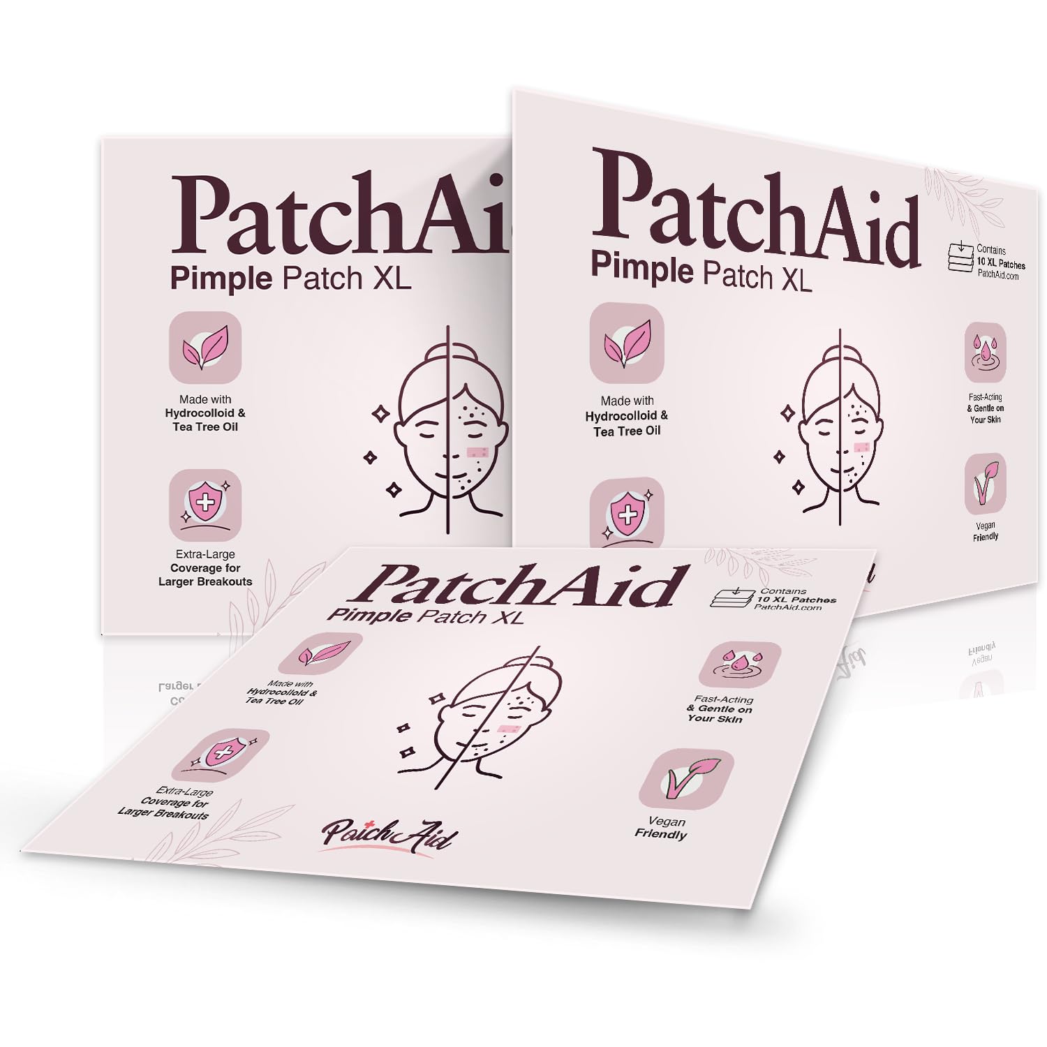 Hydrocolloid Pimple Spot Treatment XL Patch with Tea Tree Oil by PatchAid (10 Count)