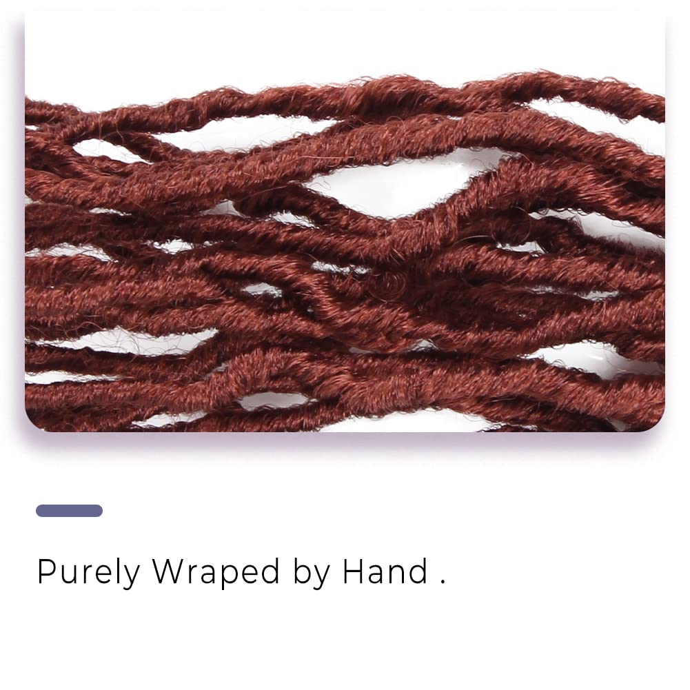 Niseyo 10 Inch Soft Locs Short Pre-looped New Faux Locs Crochet Hair 6 Packs (10 Inch, 350#/Ginger Red)