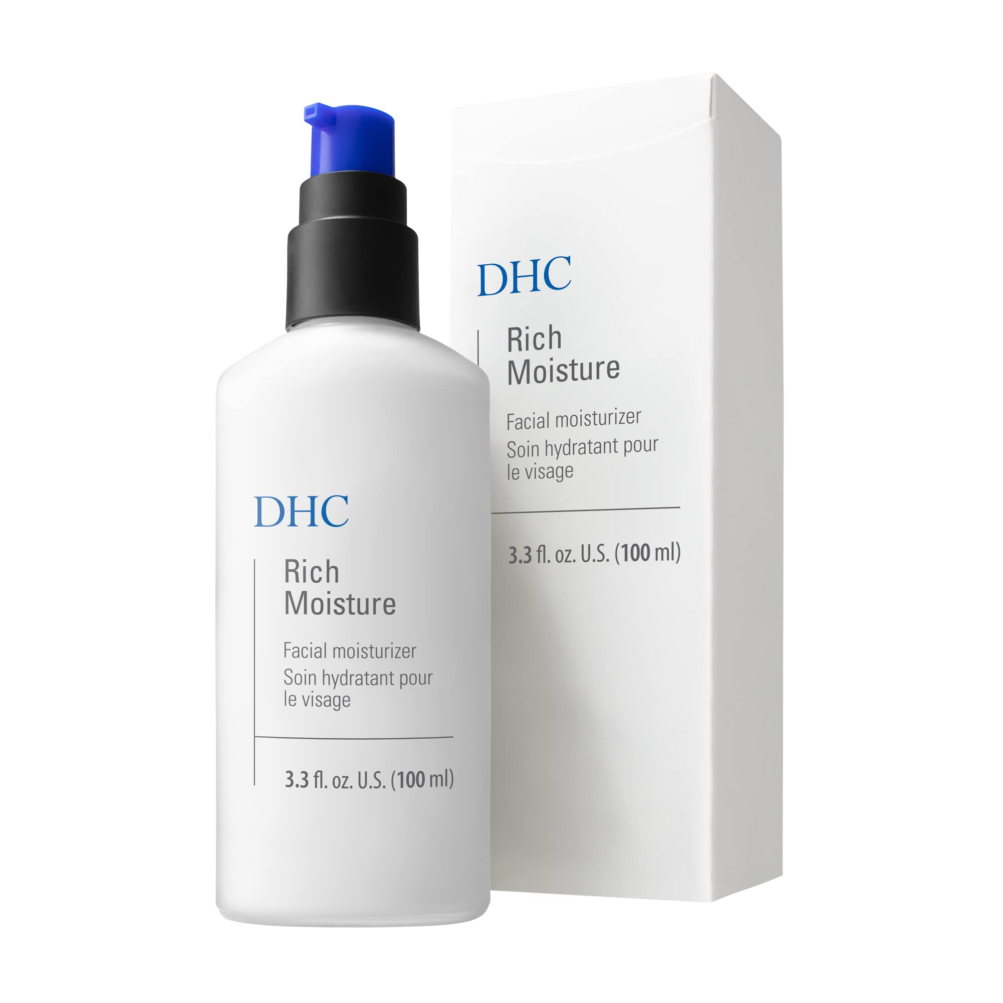 DHC Rich Moisture, Lightweight Facial Moisturizer, Dry Skin, Hydrating, Fragrance and Colorant Free, Ideal for dry dehydrated an
