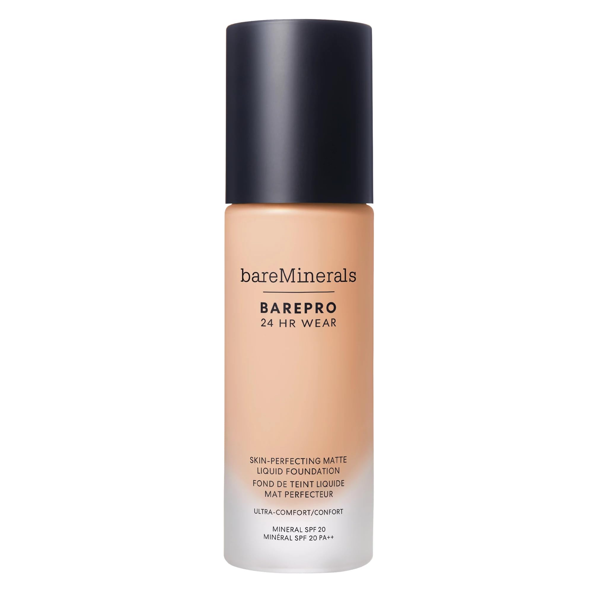 bareminerals Barepro 24HR Wear Matte Liquid Foundation Mineral SPF 20, Full Coverage Foundation Makeup for Mature Skin, OilFree