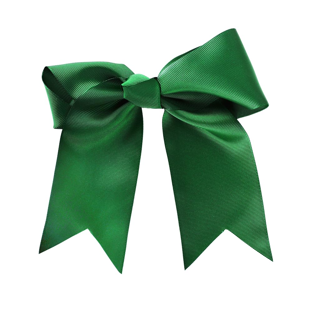 Forest Green Jumbo Bow Clip with Tails for Women and Girls