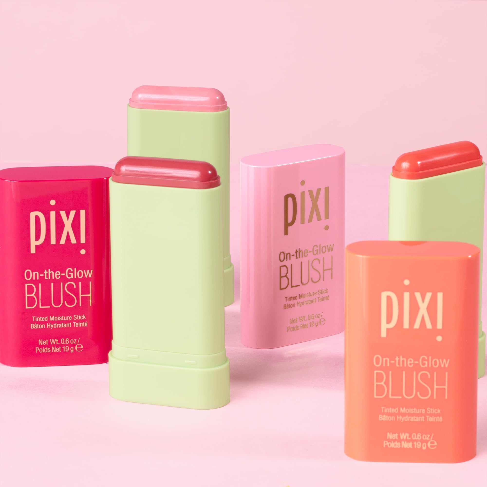 Pixi On-the-Glow Blush - Juicy, Hydrating Tinted Moisture Blush Stick with Ginseng, Aloe Vera & Fruit Extracts, For Cheeks & Lip