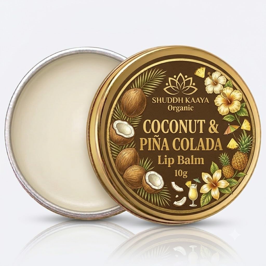 Organic Coconut & Pia Colada Lip Balm | Deep Hydration & Tropical Nourishment For Dry & Chapped Lips | 100% Natural Ingredients,