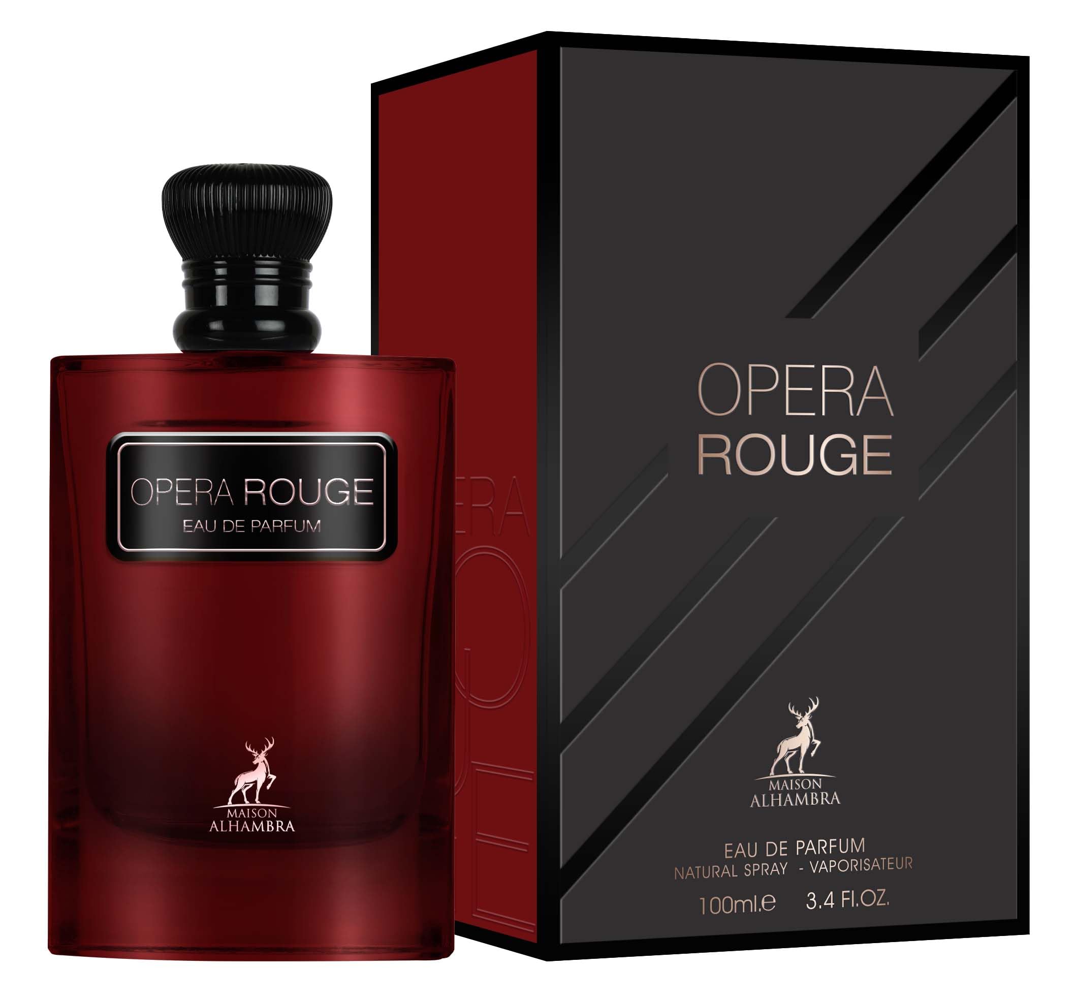 Maison Alhambra Opera Rouge Eau De Parfum Spray - 100ml (3.4 oz), Playful Blend of Fruity, Floral & Creamy Warmth, Long-Lasting