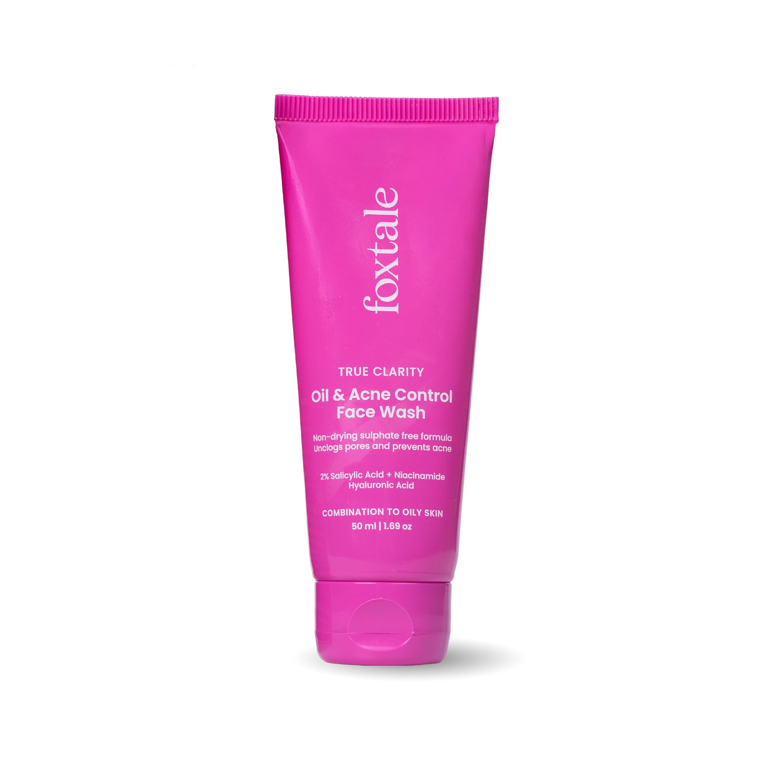 Foxtale Oil & Acne Control Face Wash | 2% Salicylic Acid + Niacinamide + Cica + Hyaluronic Acid | Fights Acne, Controls Oil & So