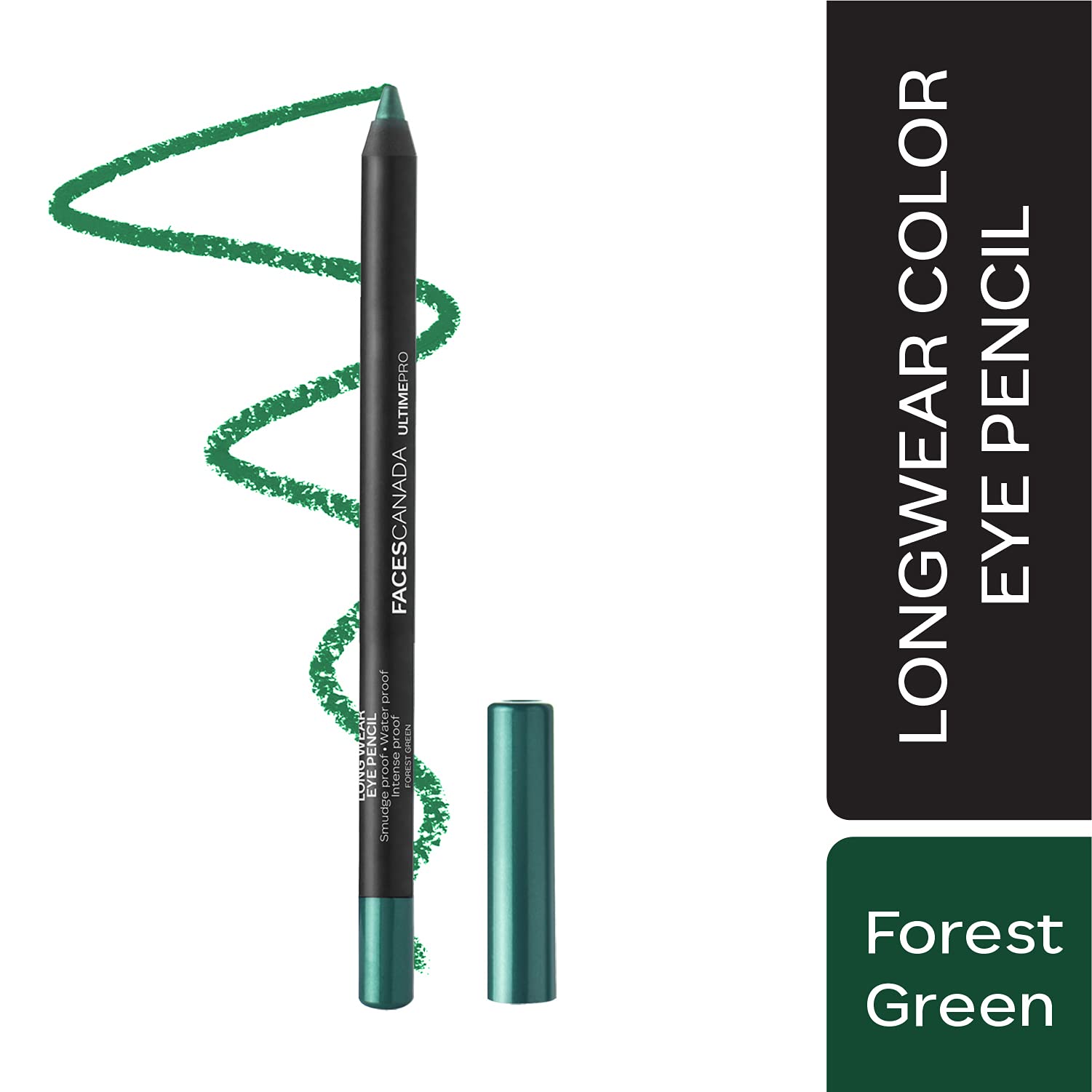 Facescanada Ultime Pro Eyeliner Pencil - Forest Green | 8 Hour Long Lasting | Smooth One Stroke Application | Soft Blendable For