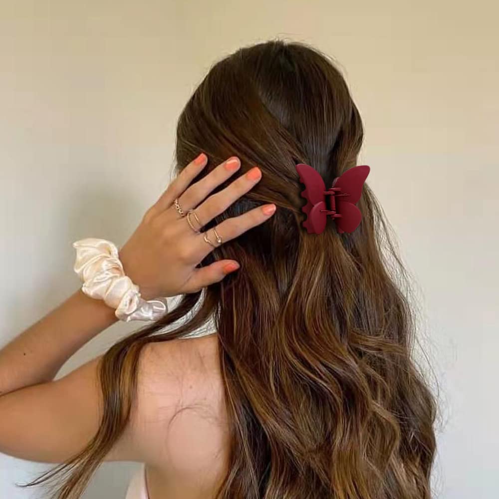Atoden Butterfly Hair Accessories: Matte Jaw Clips And Hair Claws For Women And Girls - 4Pcs For Thin And Medium Hair, Cute Gift