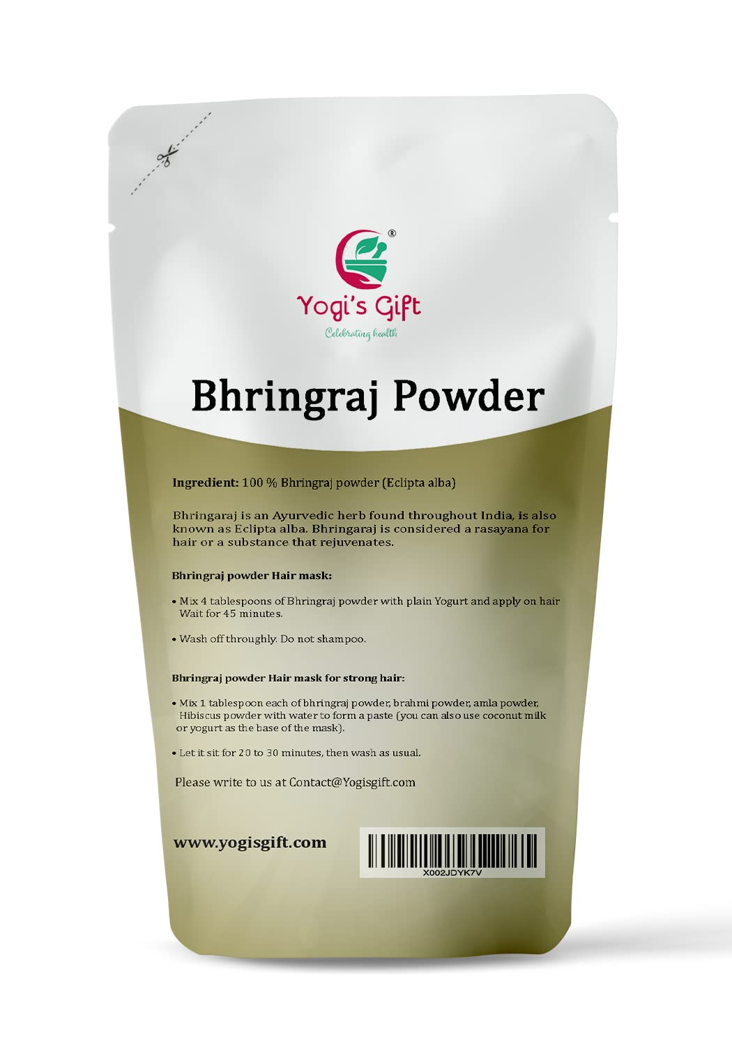 Bhringraj Powder | 8 Oz (227 grams) | Eclipta Alba | 100% Pure $ 100% Natural | False Daisy Powder | By Yogi's gift