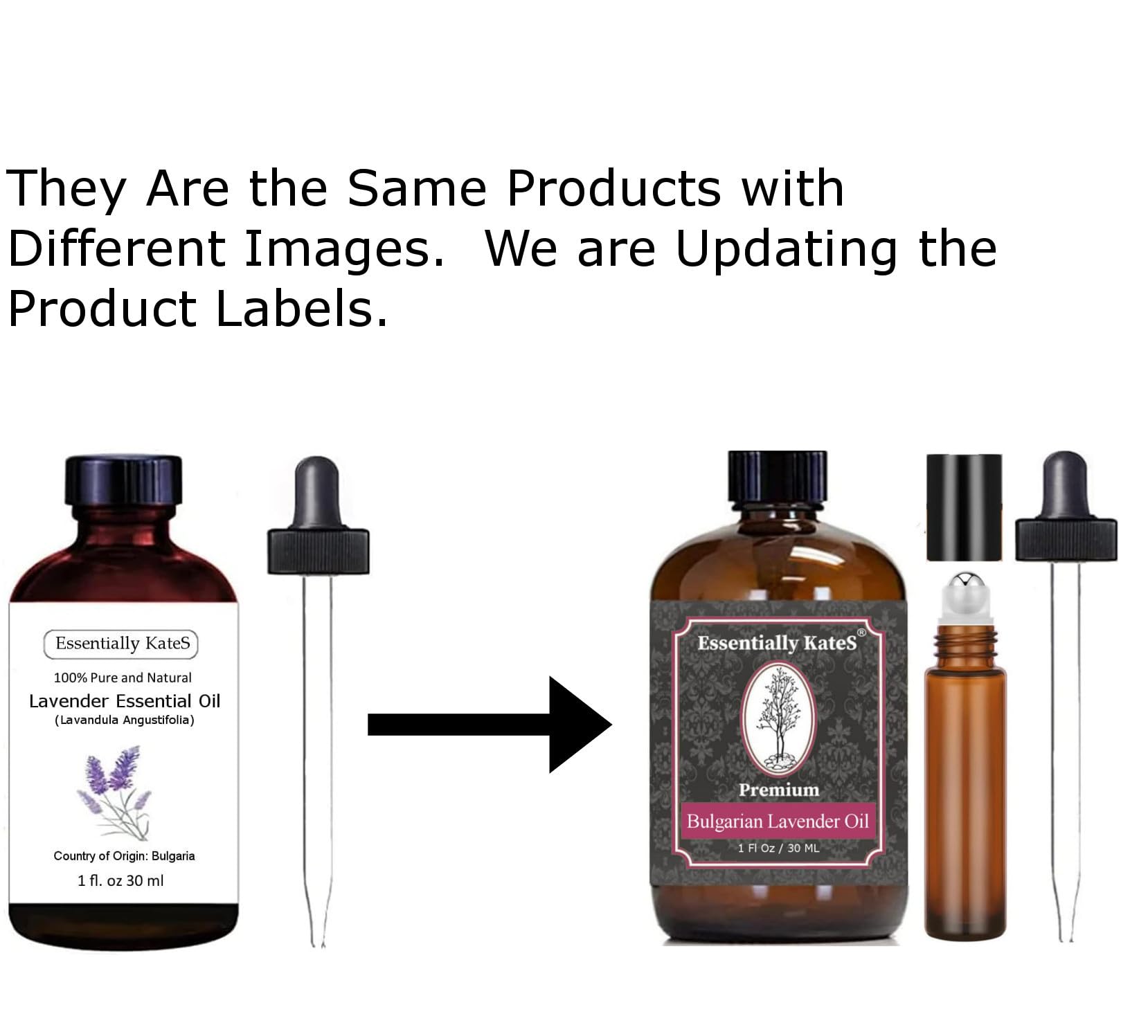 Essentially Kates Lavender Oil - 100% Pure And Natural, Therapeutic Grade With Glass Dropper And Roll-On Bottle