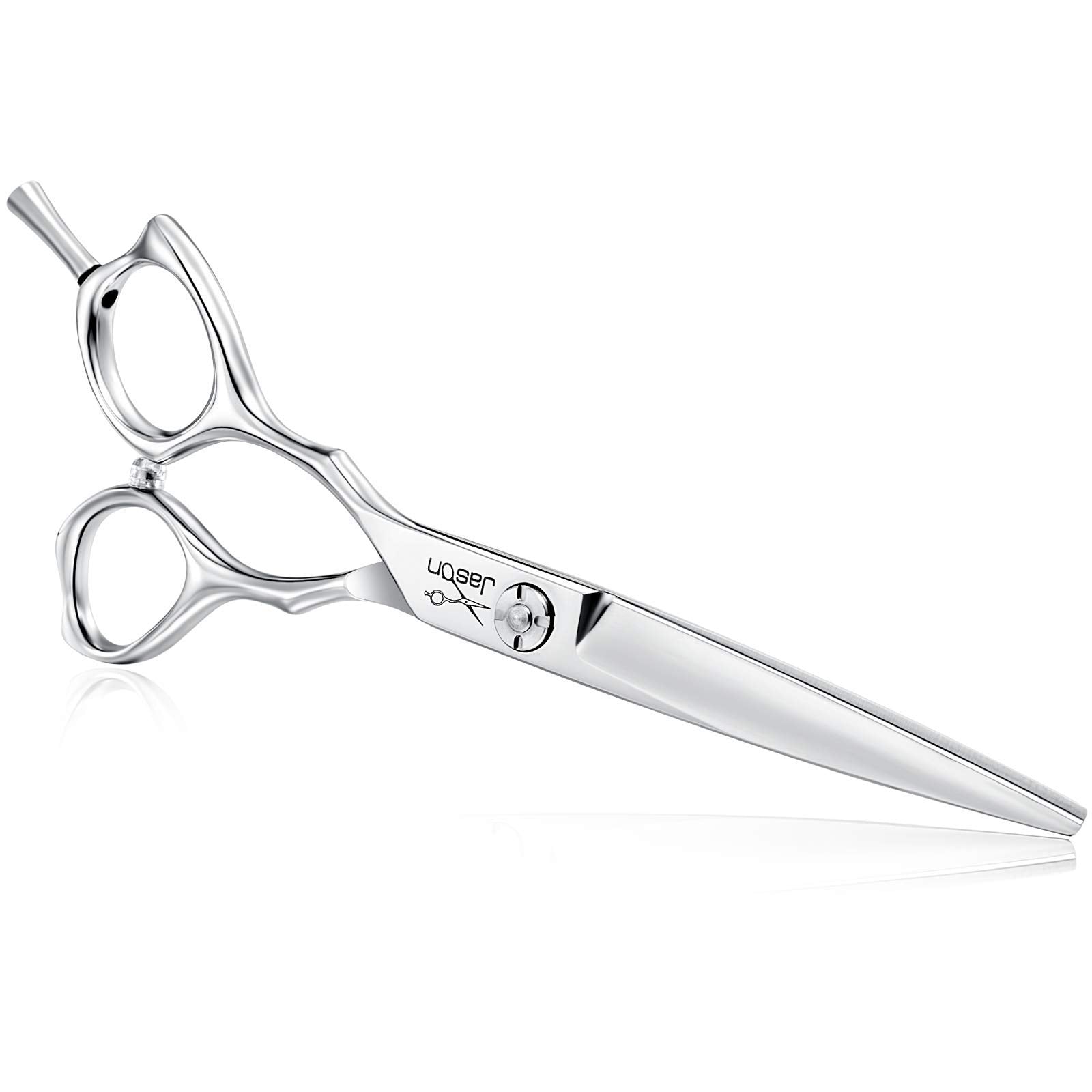 JASON 6 Inch Left Handed Barber Scissors, Professional Japanese Stainless Steel Hair Shears, Model Lifa15-Z.J, Straight Color