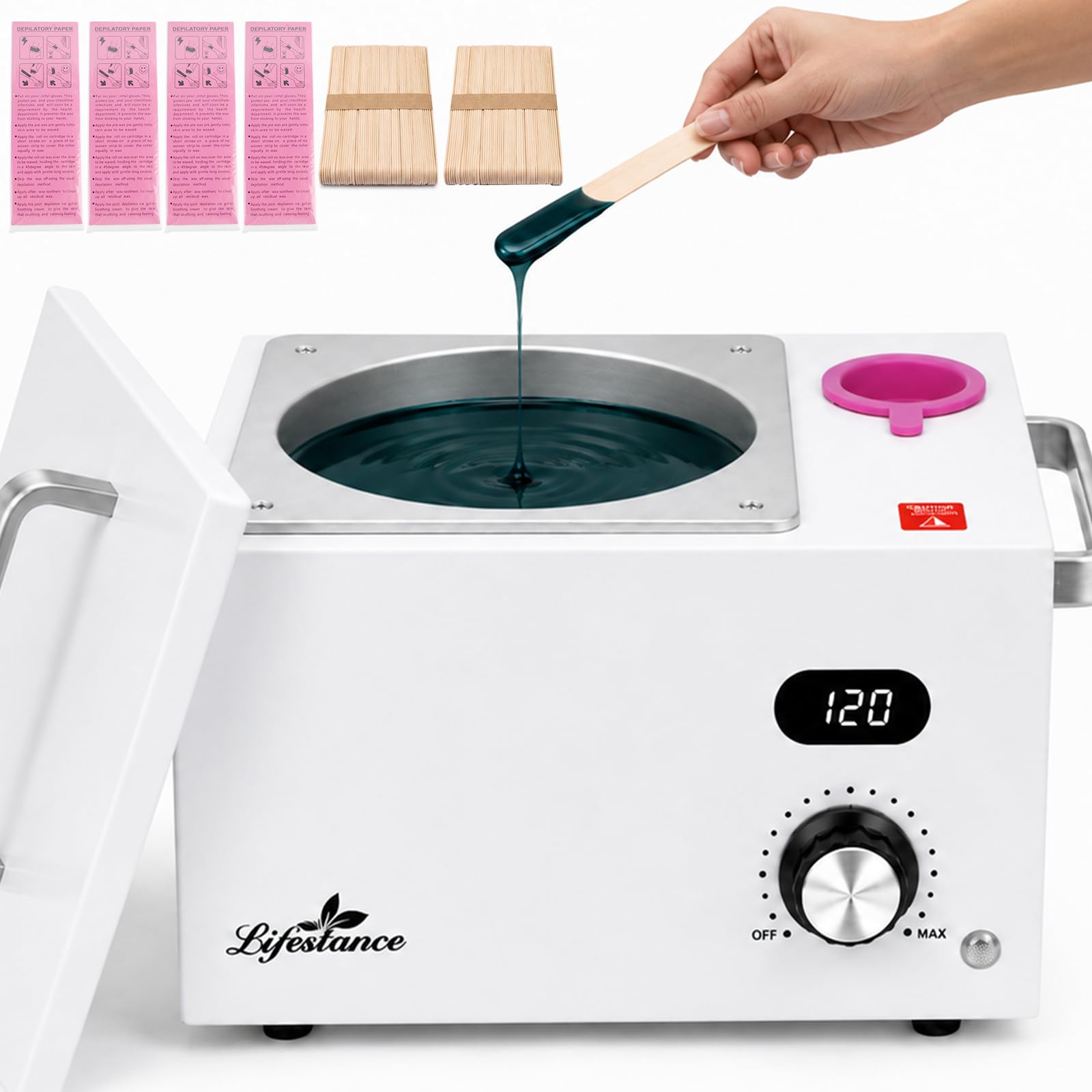Lifestance 3L Digital Wax Pot for Hair Removal, Single Waxing Pot, 240?