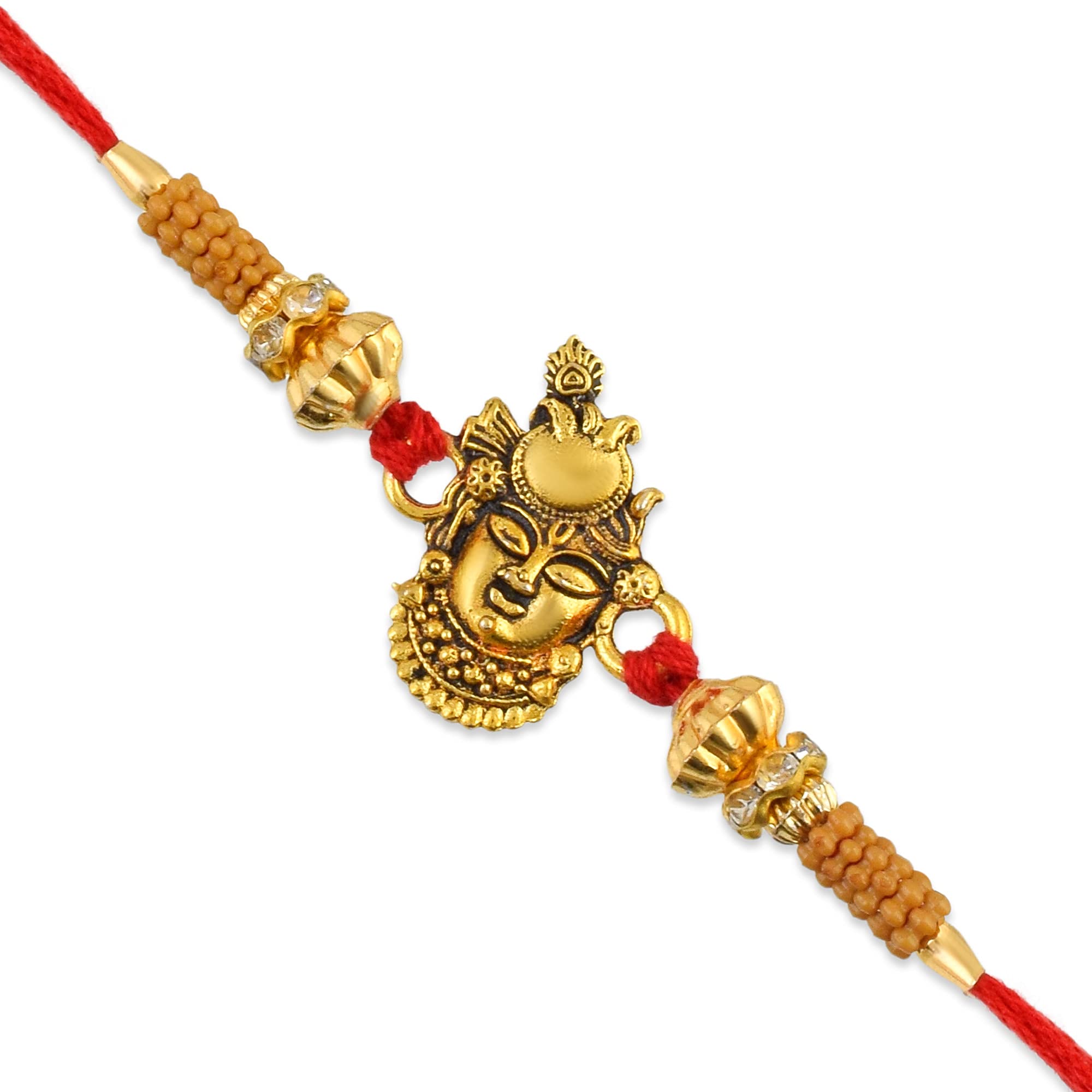 Dulci Rakhi For Brother Brass Bracelet Shrinathji Idol Avatar Of Shri Krishna Designing Rakhi Wrist Bands For Loving Brother