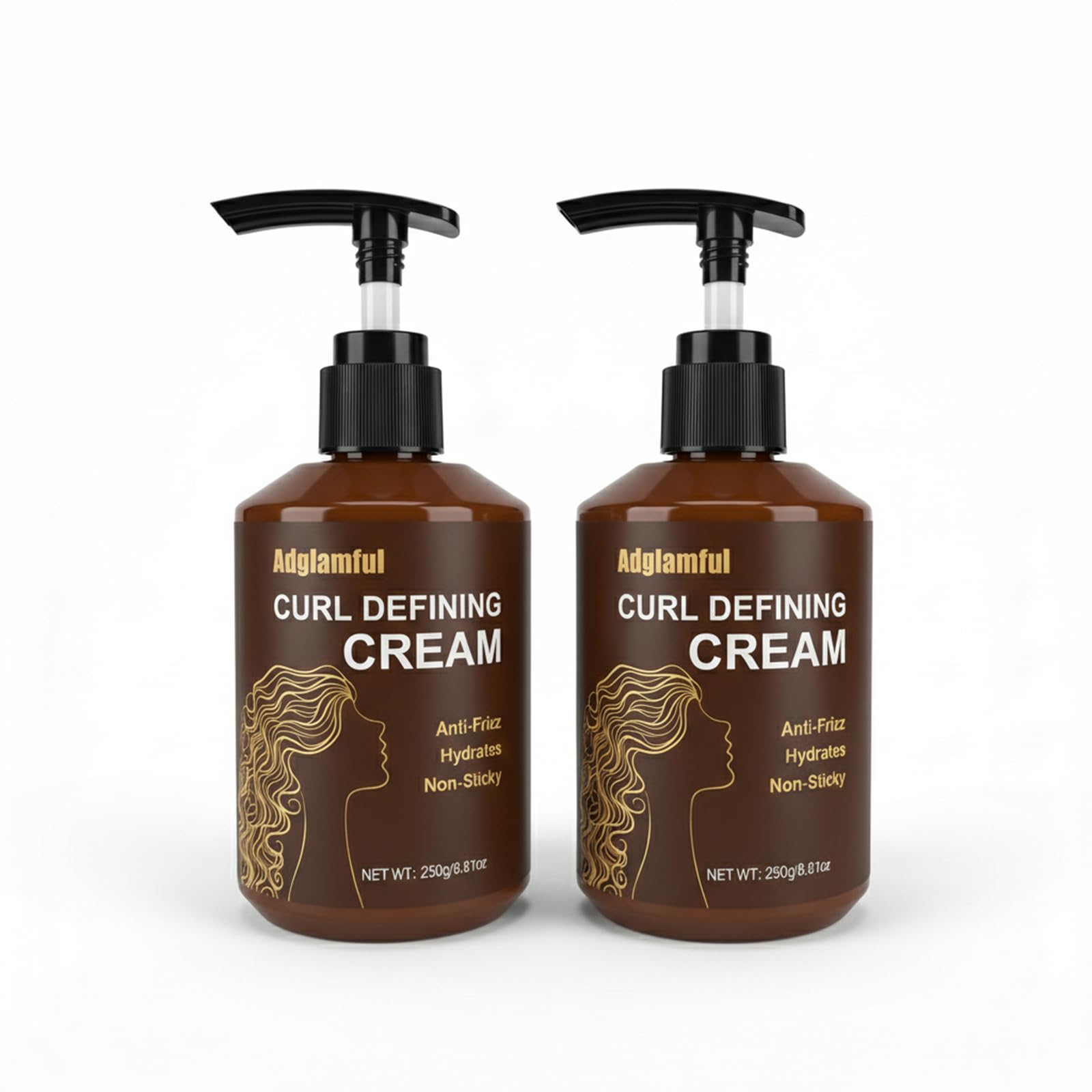 Adglamful 2Pcs Curl Defining Cream 8.81 fl oz | Anti-Frizz Hydrating Curl Enhancer for Natural Curly & Wavy Hair | Moisturizing 