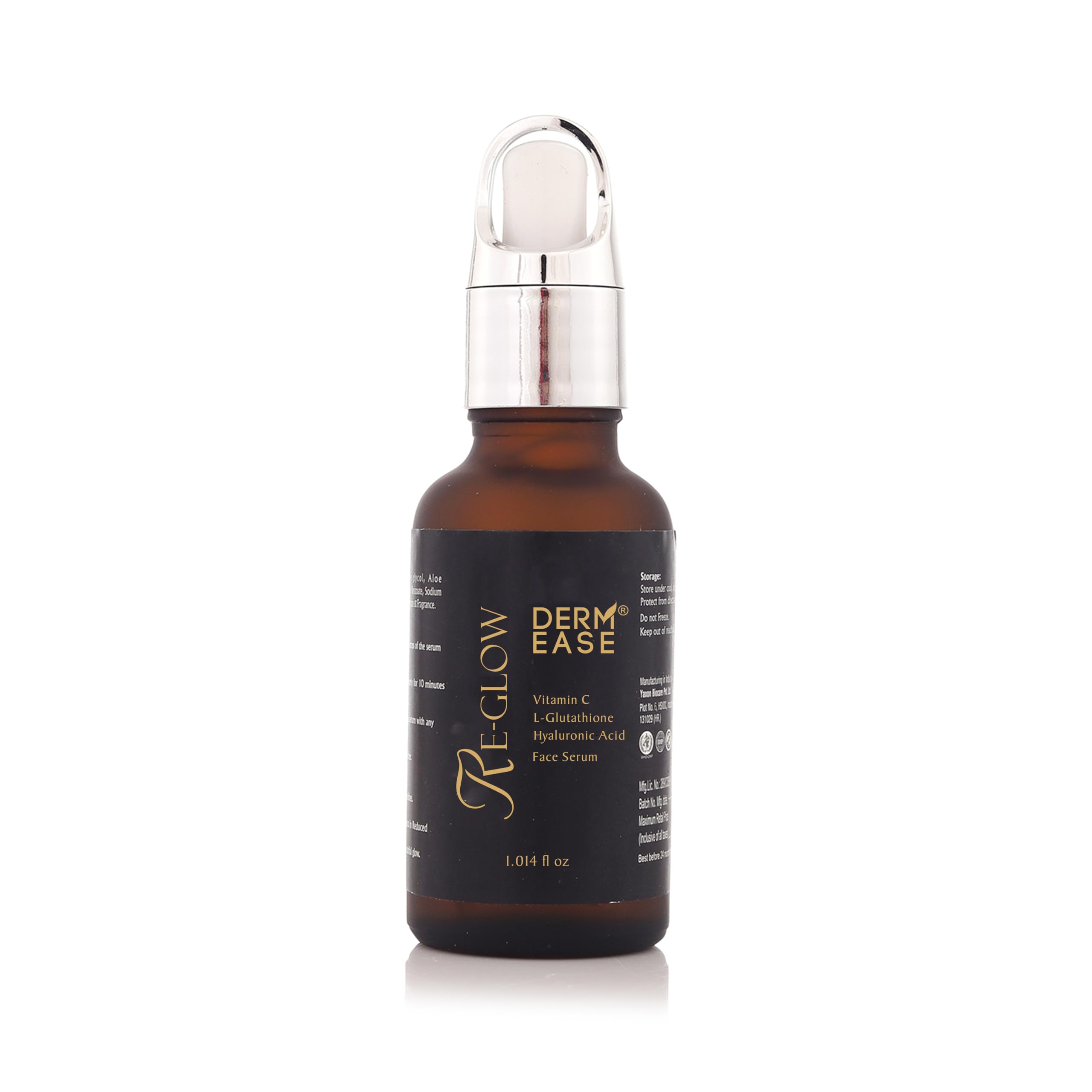 Derm Ease Re Glow Face Serum for Wrinkles | with Vitamin C & L Glutathione Face Serum | Blemishes, Sunburn and Glowing Skin | Al