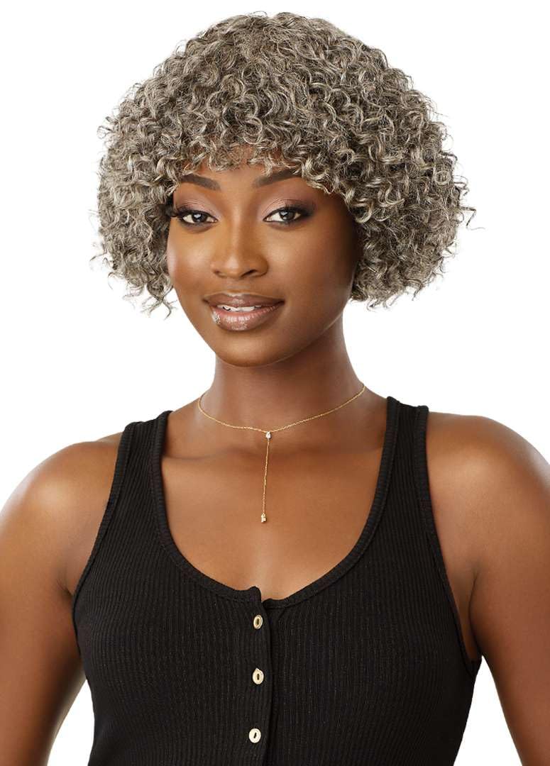 Outre Fab & Fly Full Cap Wig Gray Glamour - Human Hair - Randy (NATURAL BLACK)
