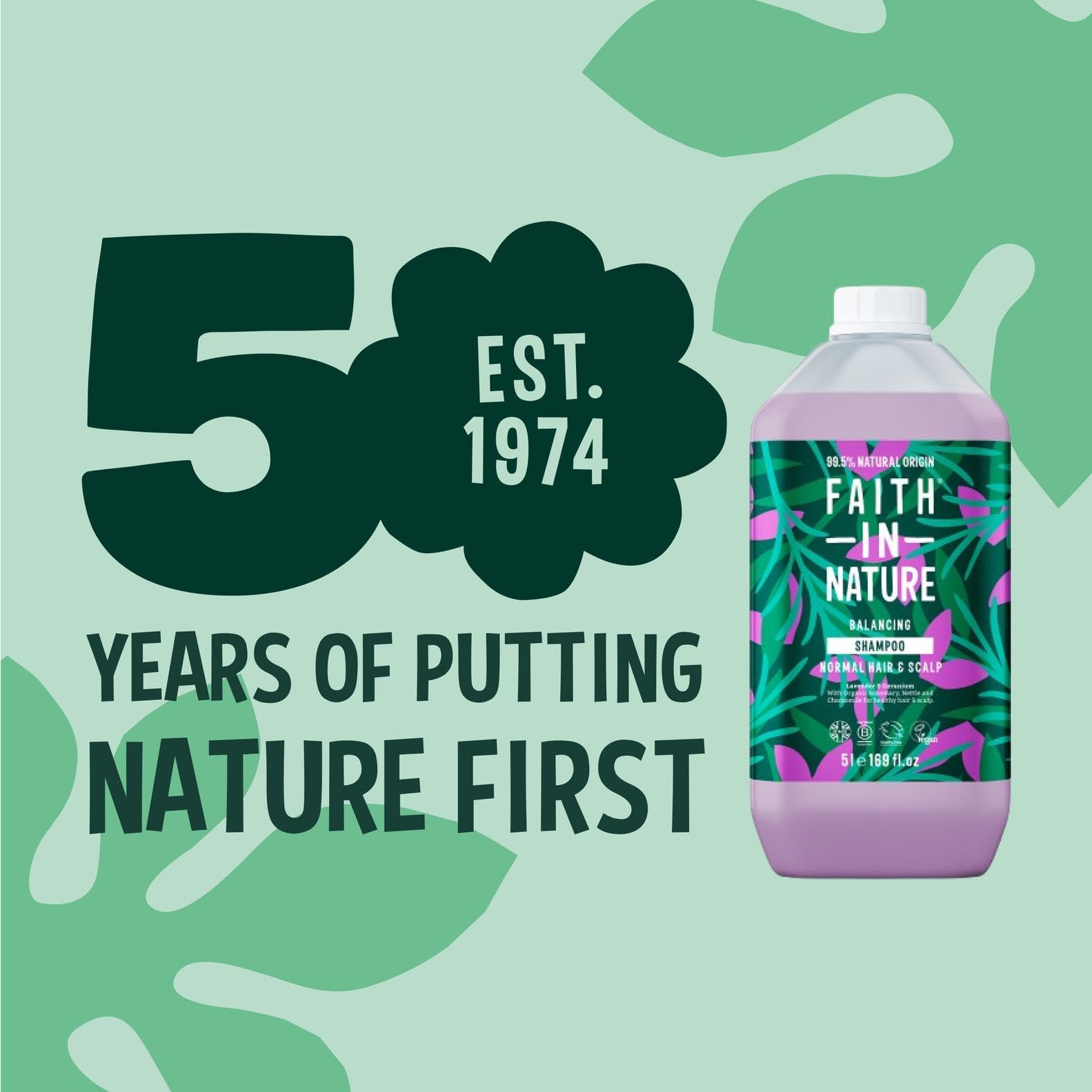 FAITH IN NATURE Natural Shampoo - Vegan & Cruelty Free, No SLS or Parabens - 169 fl oz Refill Pack, Lavender & Geranium