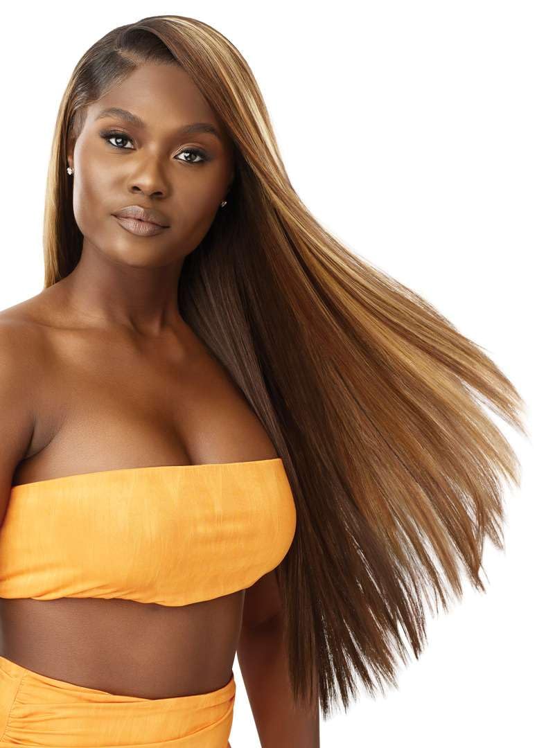 Outre Airtied 100% Fully Hand-Tied Wig - Human Hair Blend - Sleek Yaki 28 (1)