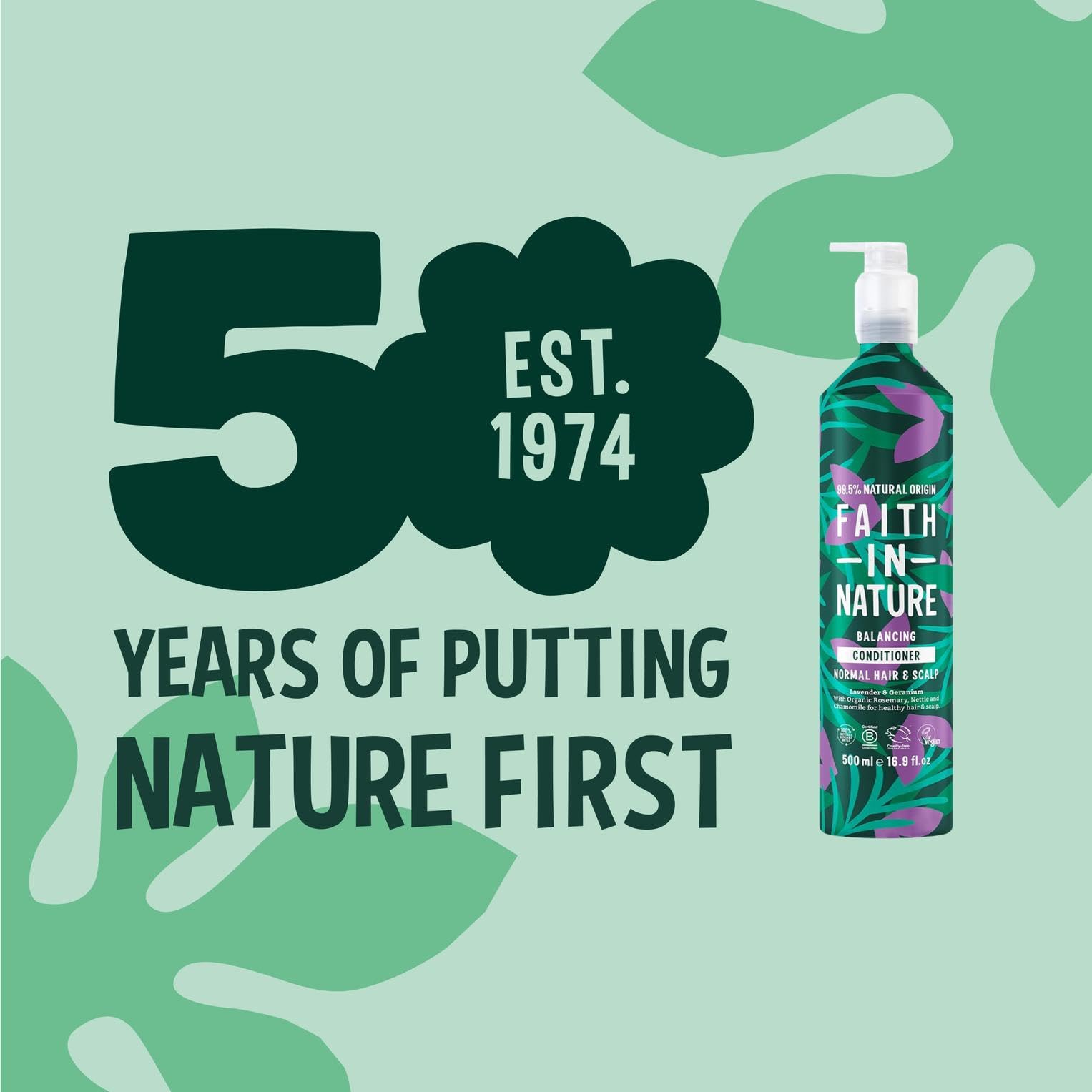 Faith In Nature Natural Aluminium Bottle Conditioner - Vegan & Cruelty Free, No SLS or Parabens - 16.9 fl oz, Lavender & Geraniu