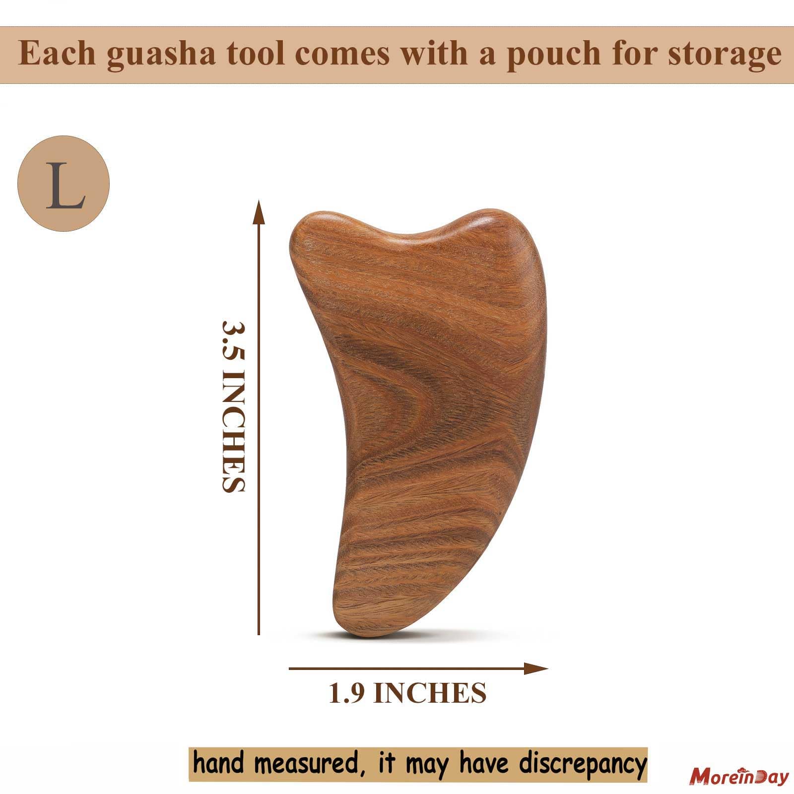 Moreinday Gua Sha Tool For Face, Gua Sha Facial Tools For Face Massage, Wooden Guasha Tool Reduce Puffiness - Green Sandalwood