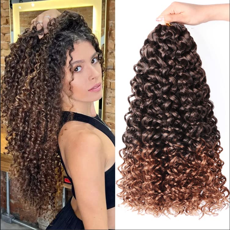 Gogo Curl Crochet Hair 14Inch 7 Packs Curly Hair Crochet for Women - Deep Wave Crochet Hair - Beach Curl Crochet Hair Synthetic 