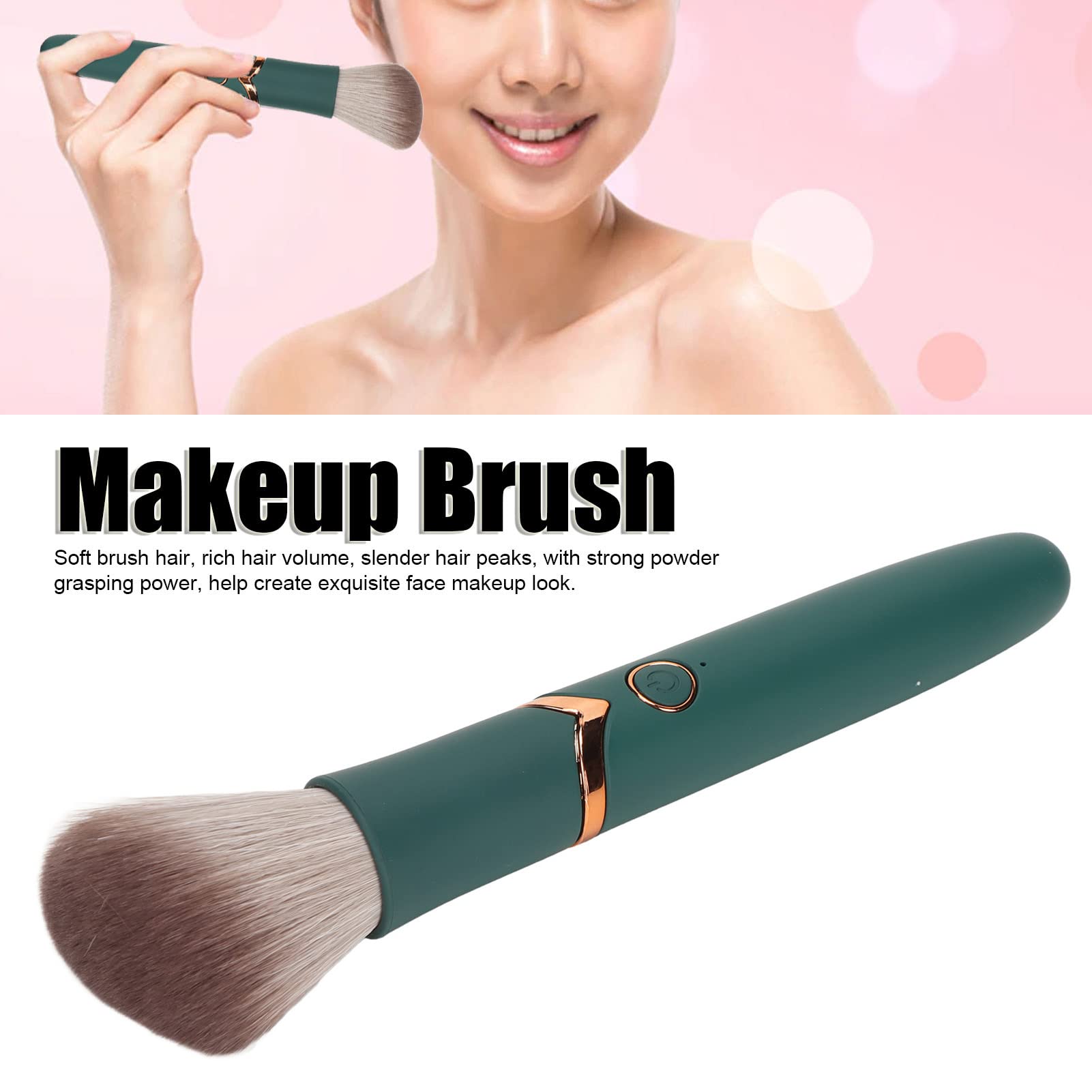 Electric Makeup Brush Usb Rechargeable 10 Gears Vibration Makeup Brush Liquid Powder Blusher Concealer Makeup Brush, Waterproof
