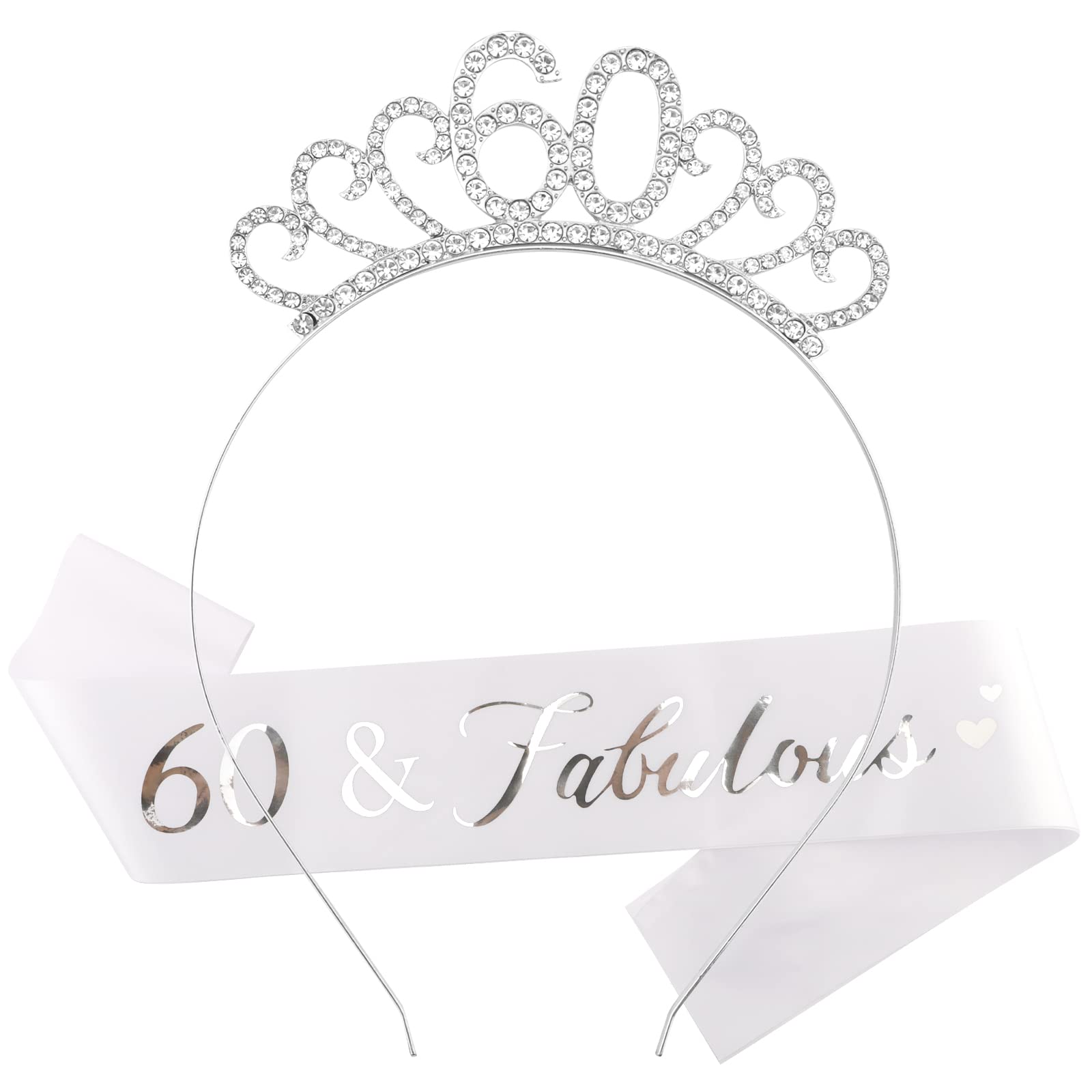 CIEHER 60th Birthday Celebration Set for Women - Tiara, Sash, and Party Favors for a Fabulous Milestone