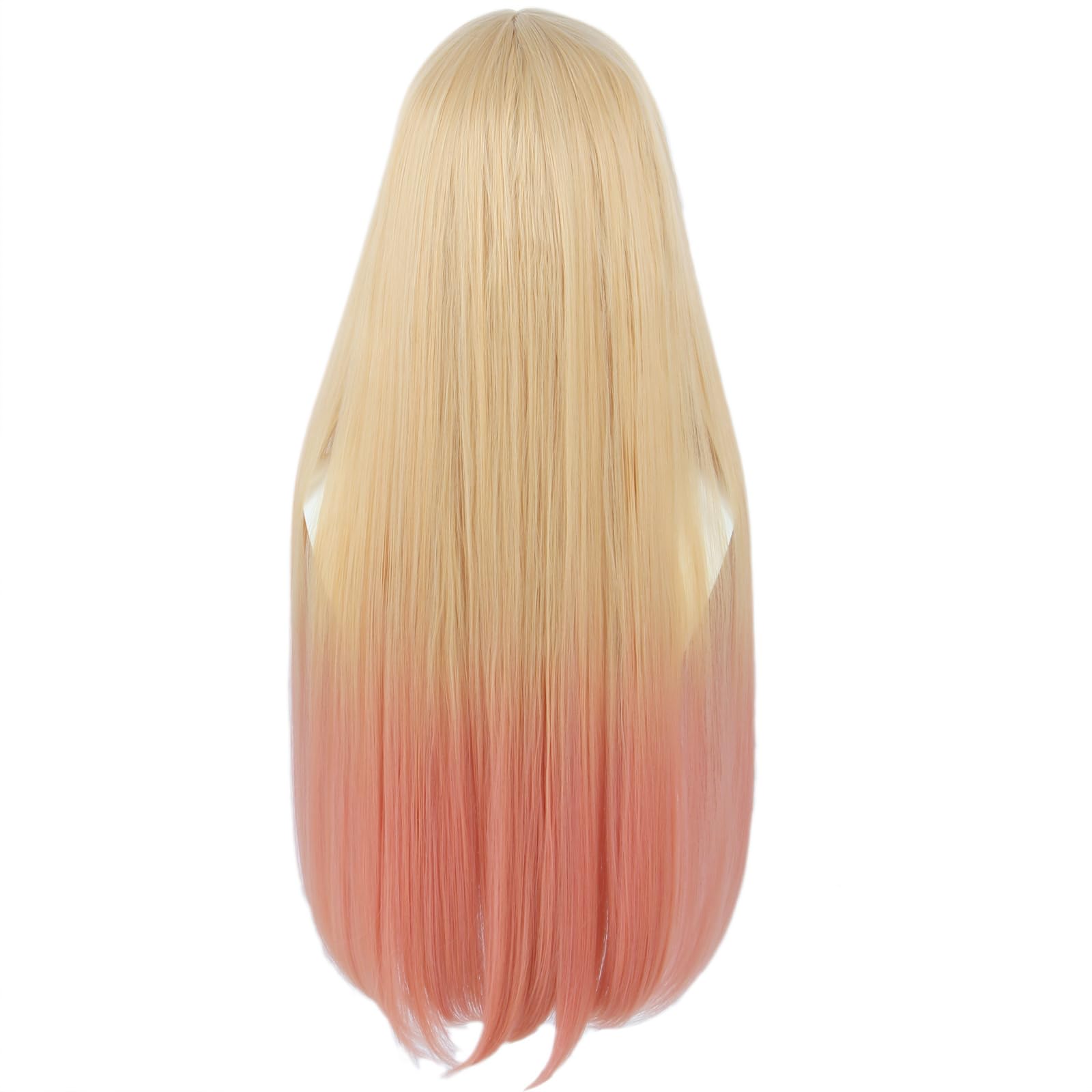 Linfairy Long Blonde Dye Pink Cosplay Wig Halloween Costume Wigs For Women
