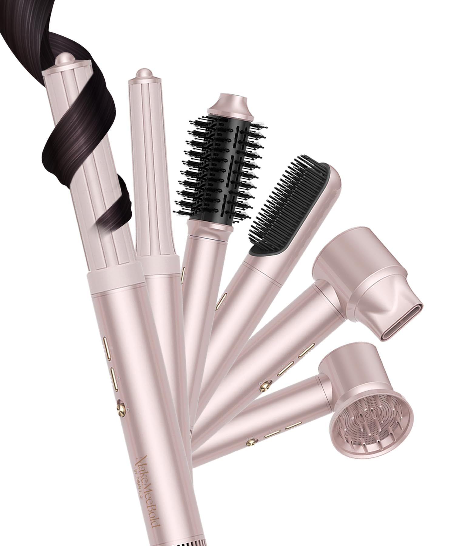 Make Mee Bold Aircurl & Multistyler 7X - Hair Styler For Women | Aircurl Hair Styler, Hair Dryer With Diffuser, Hair Volumizer B