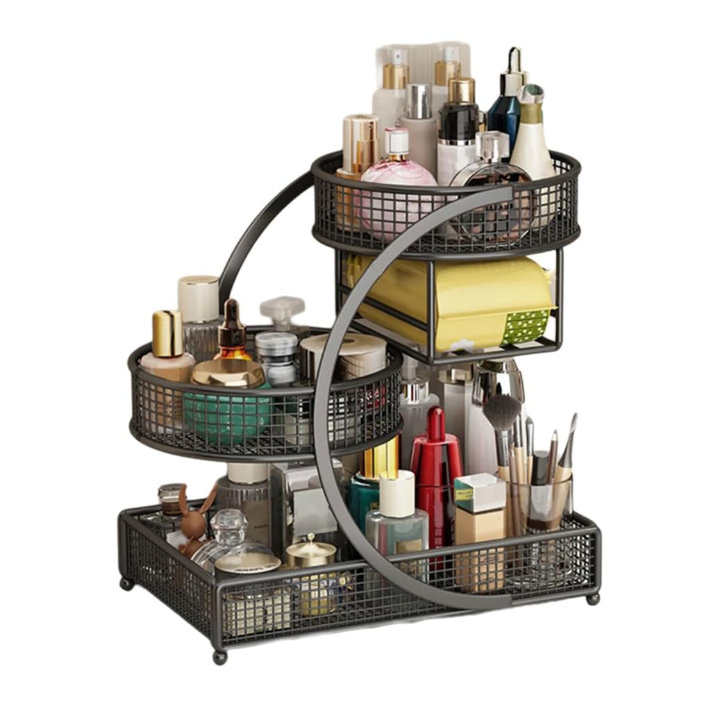 Sturdy Metal Cosmetic Rack Without Installation Required Portable Organizers for Lipsticks Skincare Bathroom Accessory