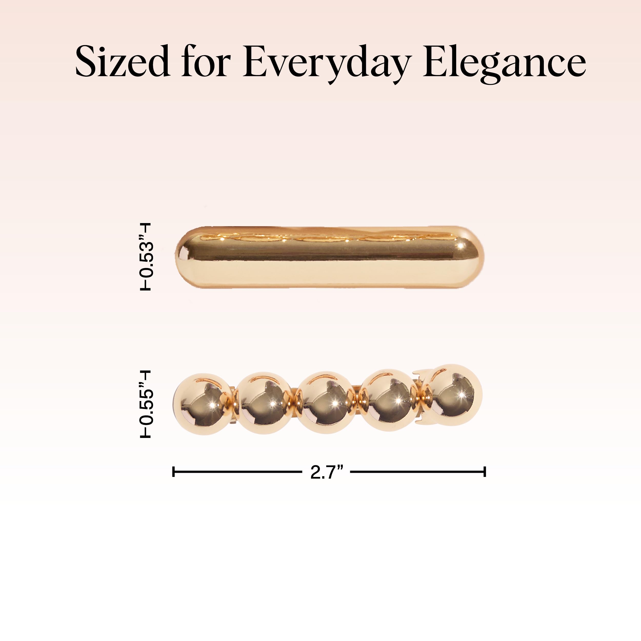 Kitsch Gold Hair Barrettes For Women - Stylish, Durable & Elegant Metal Hair Clips for Everyday or Special Occasions - Cloud & B