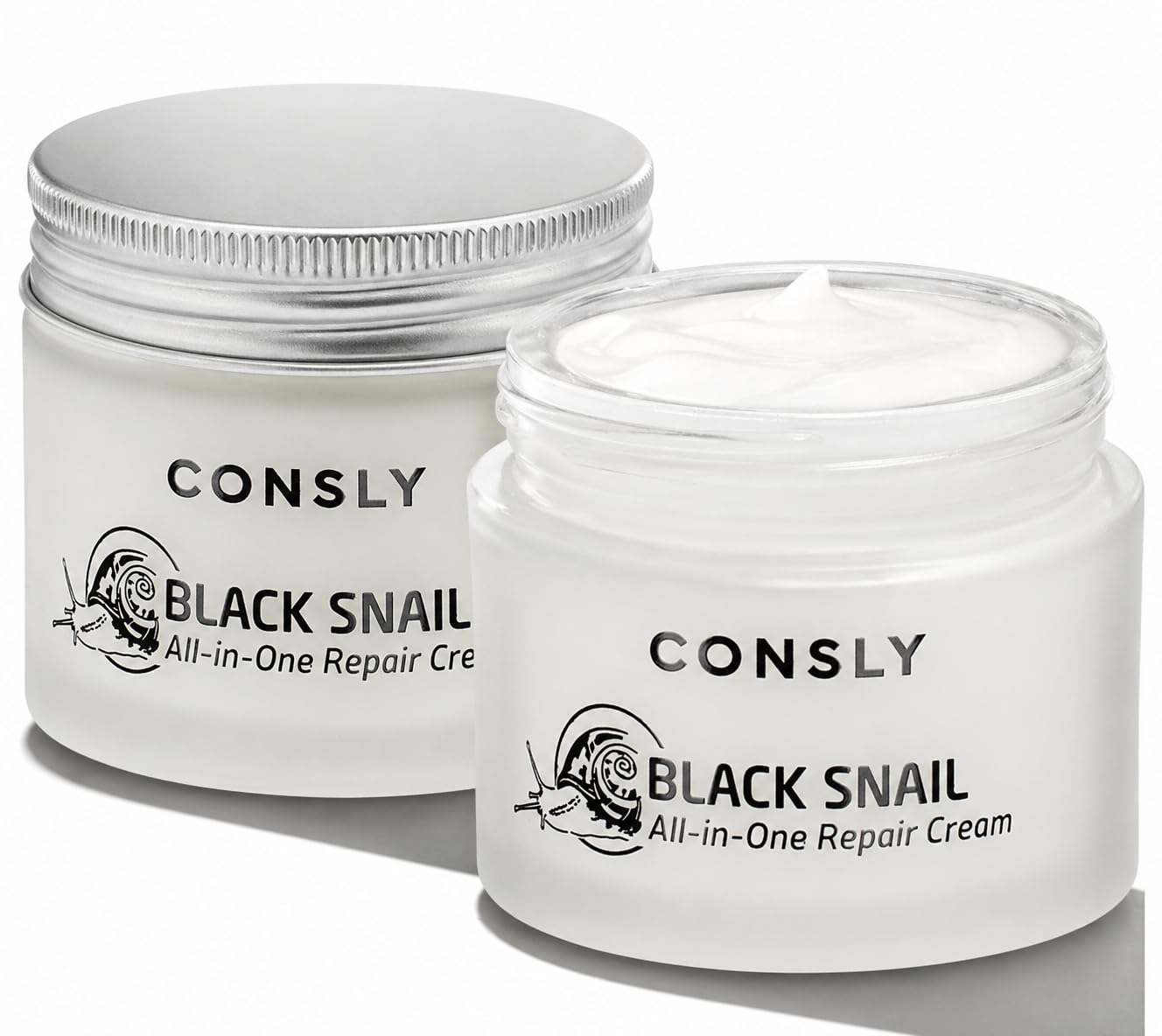 CONSLY Black Snail Repair Cream  Hydrating AntiAging Face Moisturizer for Dry & Aging Skin, Improves Elasticity & Texture, Kor