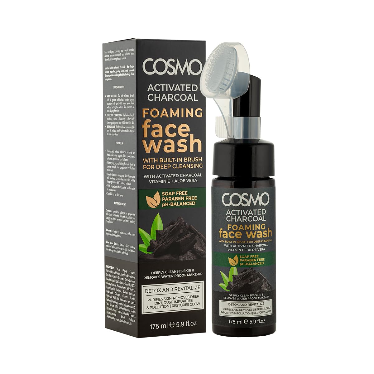 Cosmo Activated Charcoal Foaming Face Wash 175Ml