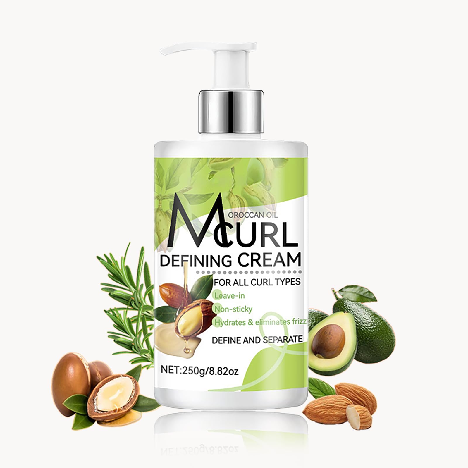 Moroccan Argan Oil Curl Cream with Biotin  Curldefining cream for all hair types. Nourishes and enhances natural curls, boosts