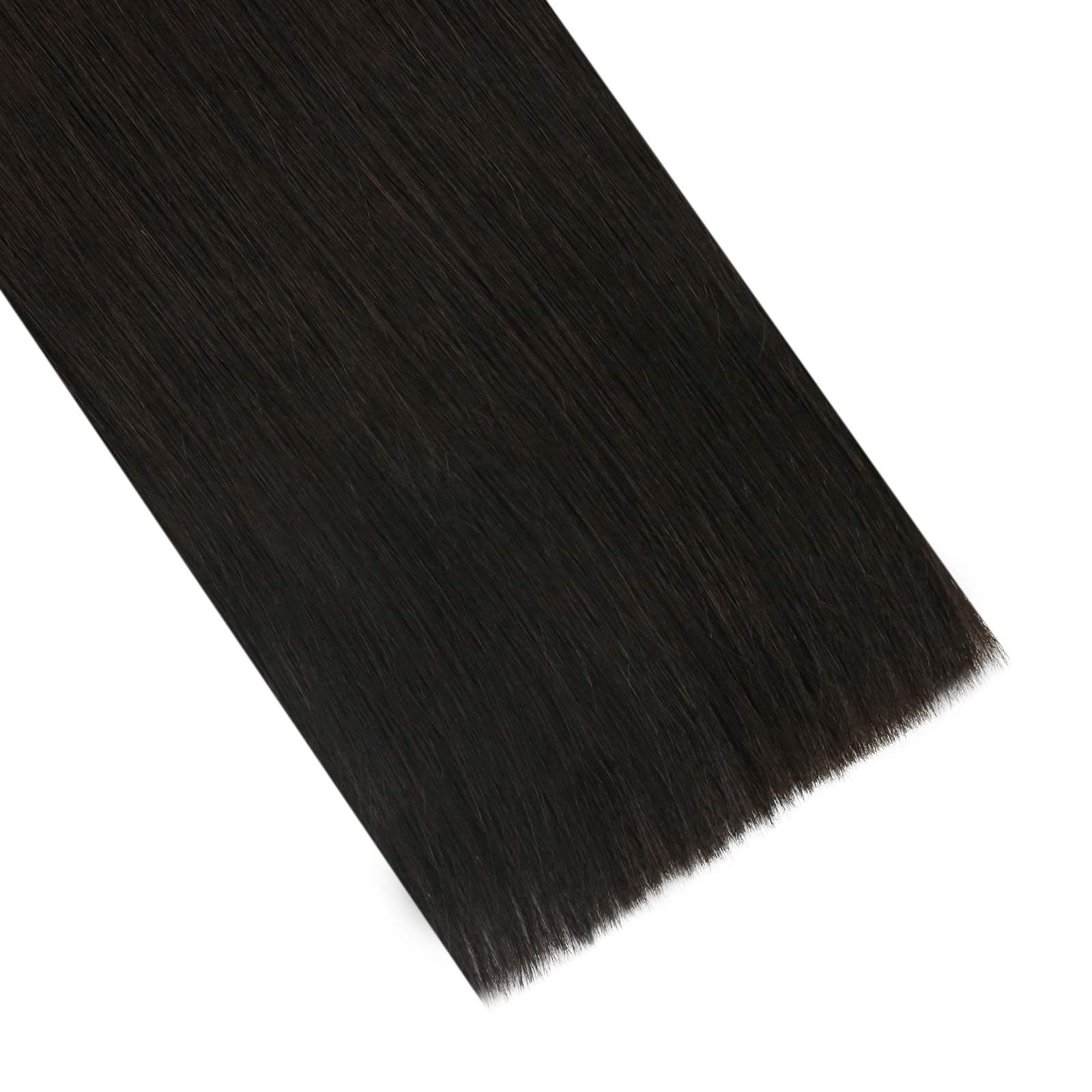 Ugeat 16 Inch Clip In Extensions Human Hair #2 Darkest Brown Clip In Hair Extensions Real Human Hair Double Weft With Lace Clip