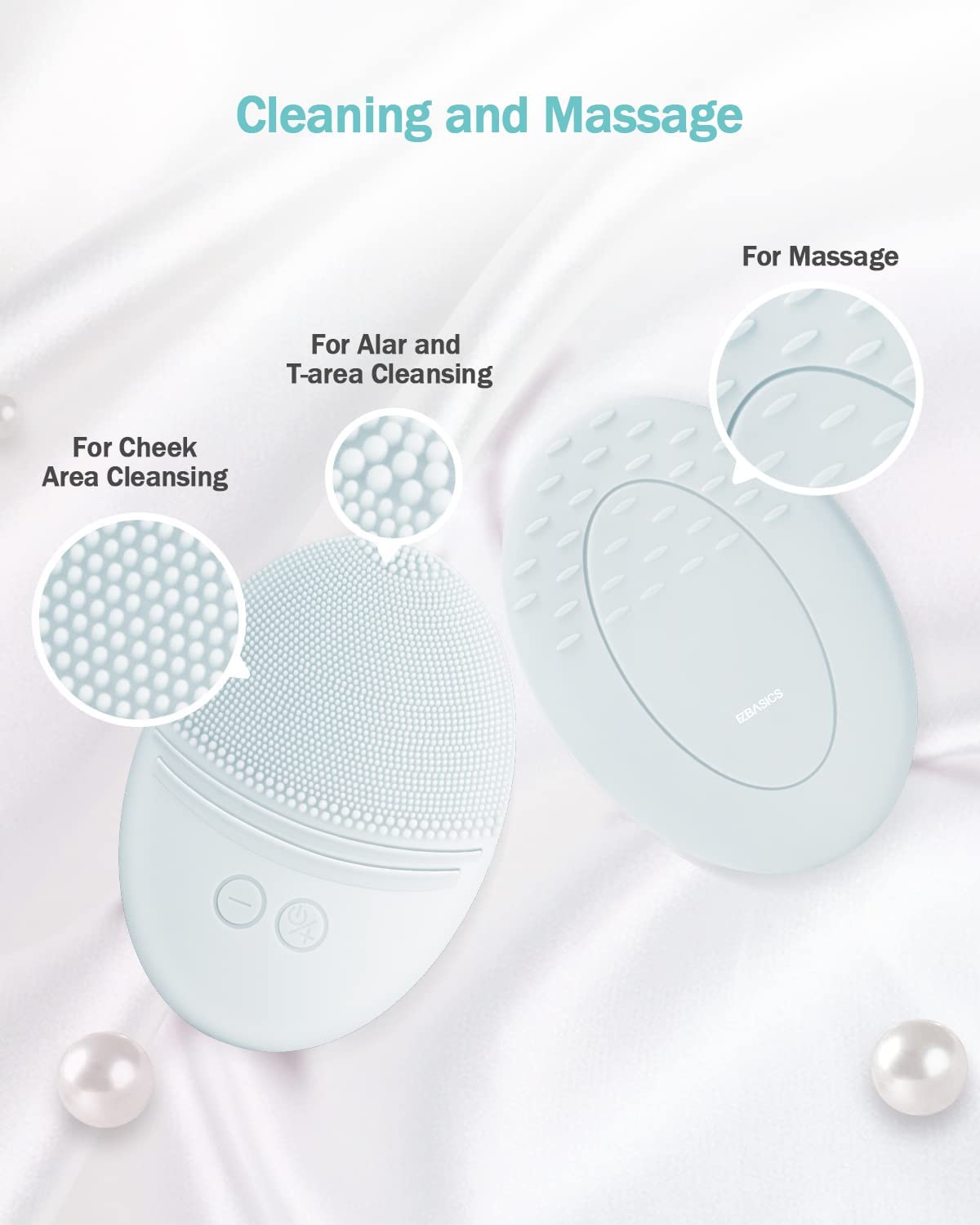 Ezbasics Facial Cleansing Brush Made With Ultra Hygienic Soft Silicone, Waterproof Sonic Vibrating Face Brush For Deep Cleansing